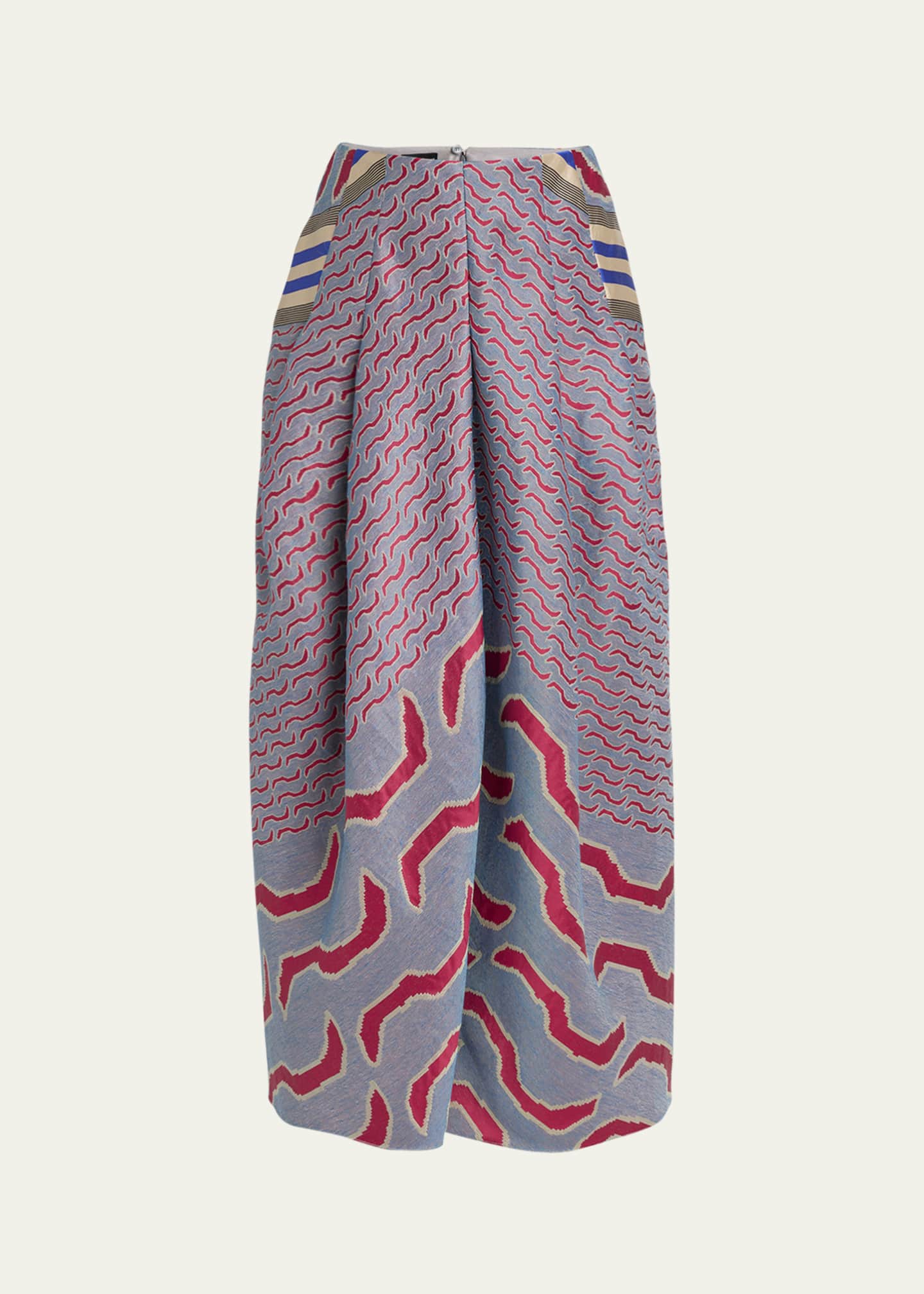 Giorgio Armani Patterned Jacquard Pleated Maxi Skirt Image 1 of 5
