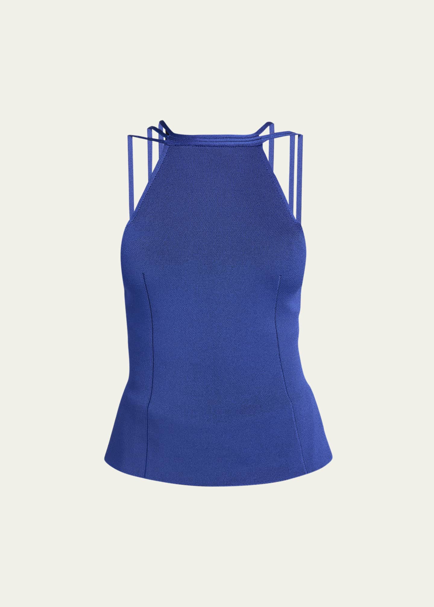 Armani Collezioni Scoop Neck Silk Tank Top Silver