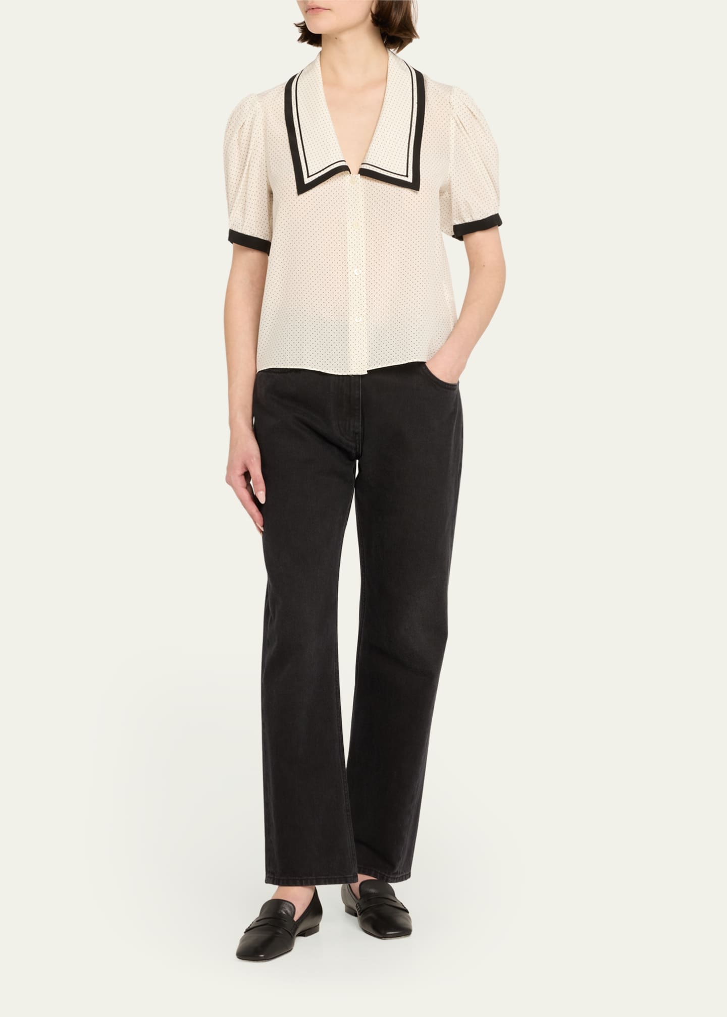 FRAME The Polka Dot Sailor Blouse Image 2 of 5