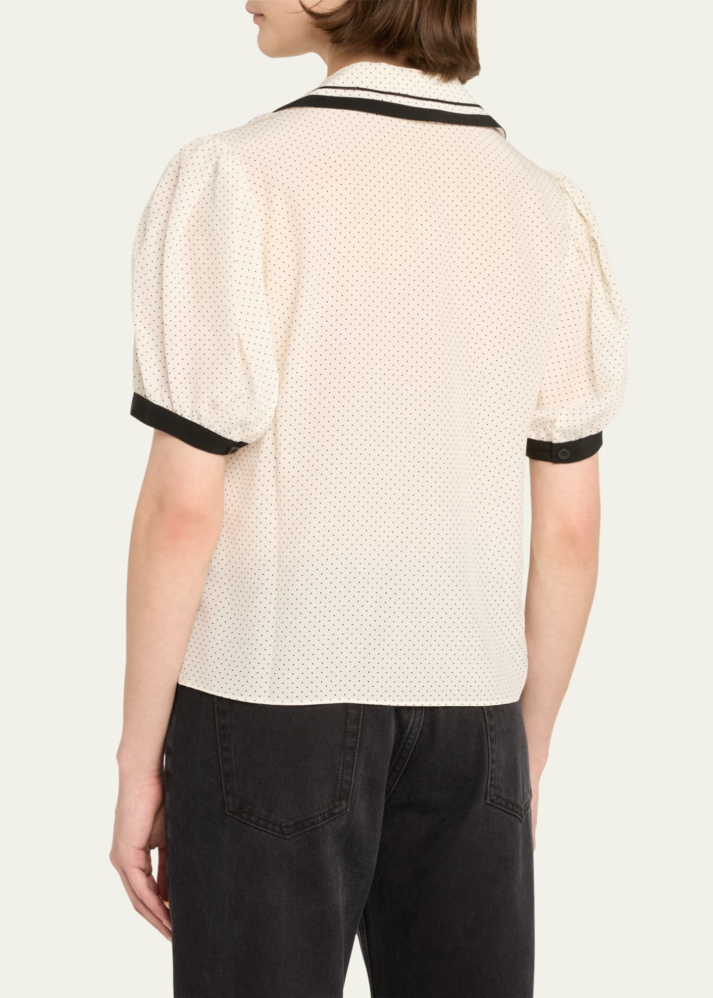 FRAME The Polka Dot Sailor Blouse Image 3 of 5