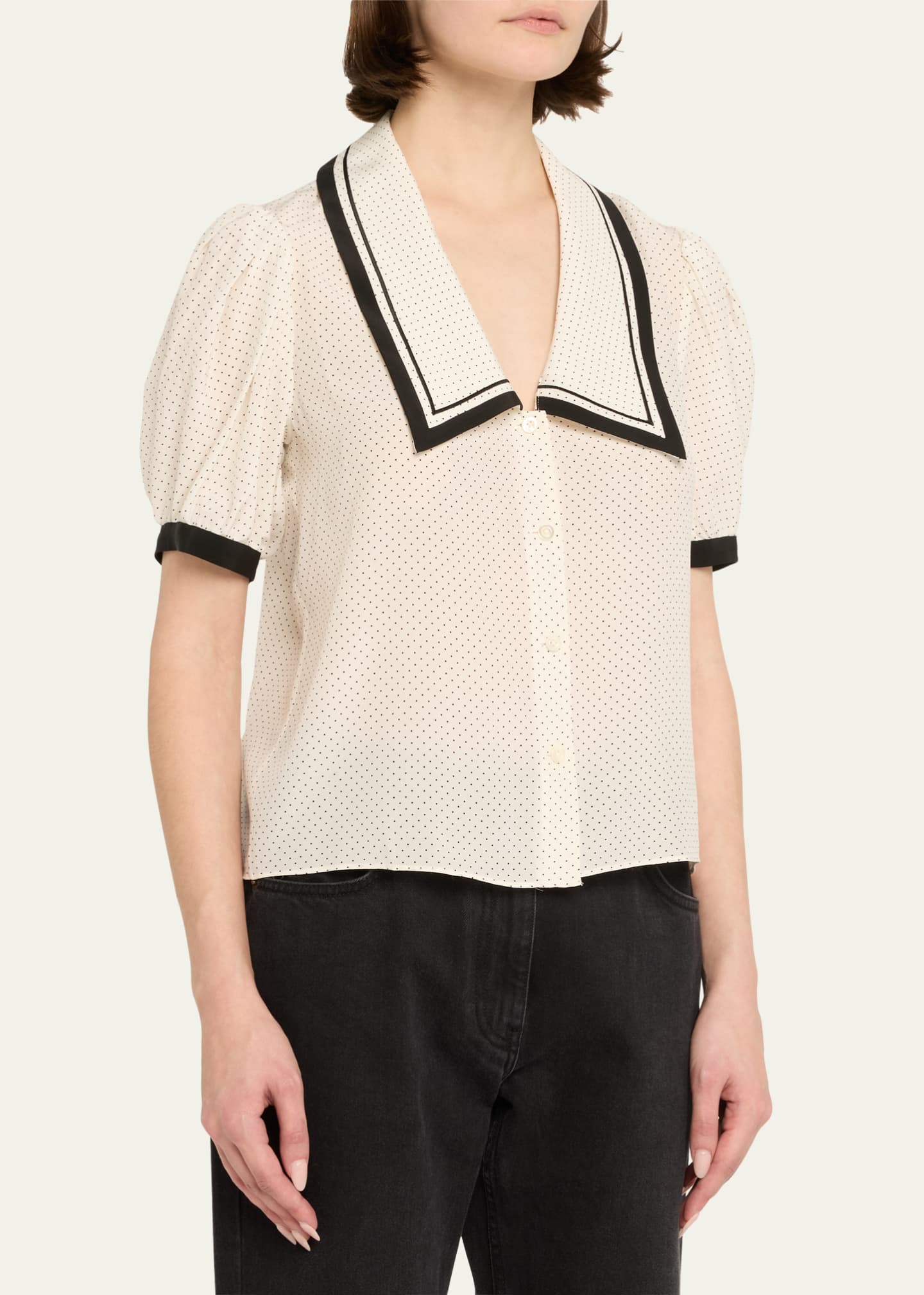 FRAME The Polka Dot Sailor Blouse Image 4 of 5