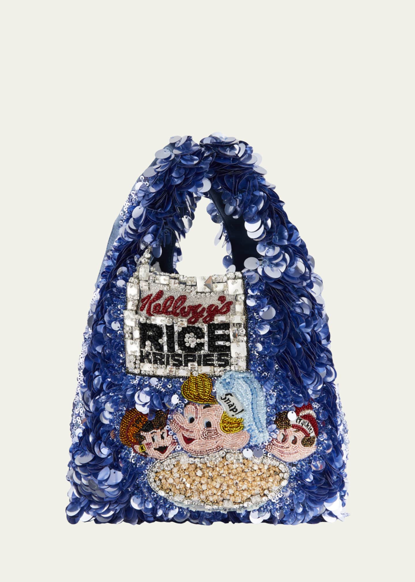 Anya Hindmarch x Kellogg's Rice Krispies Cereal Mini Sequined Tote Bag Image 1 of 3