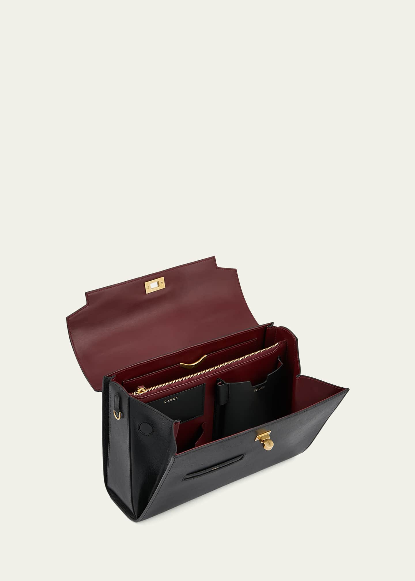 Anya Hindmarch Mortimer Flap Box Leather Top-Handle Bag Image 2 of 3