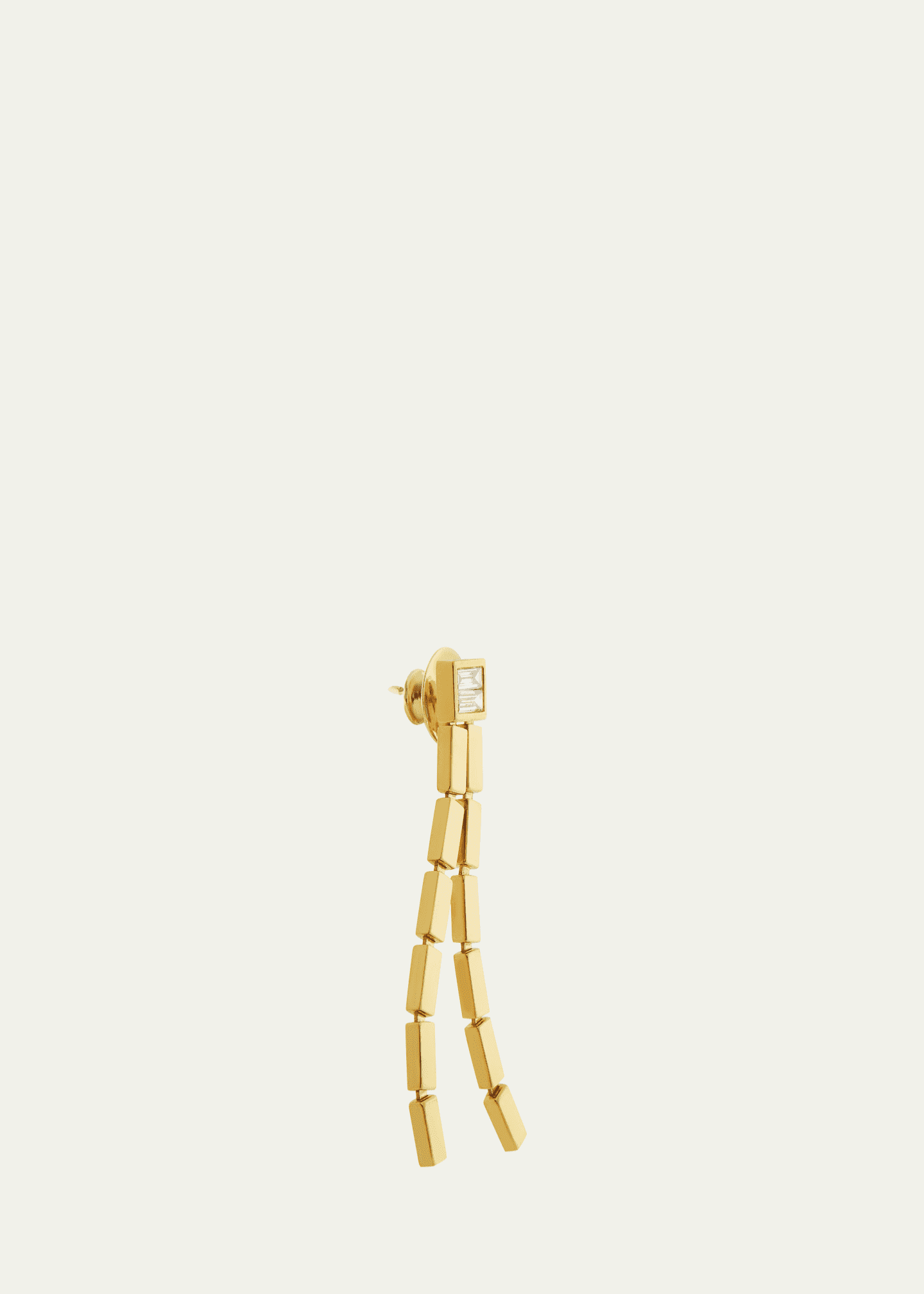 ILEANA MAKRI 18K Yellow Gold Double Waterfall Earrings with Baguette Diamonds Image 2 of 3