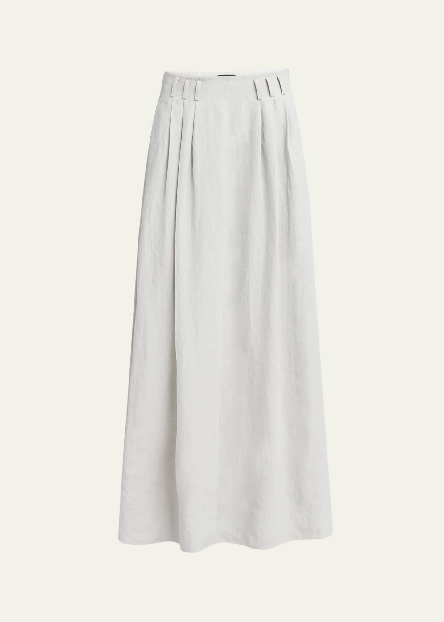 Giorgio Armani Triple Pleated Linen Maxi Skirt Image 1 of 5