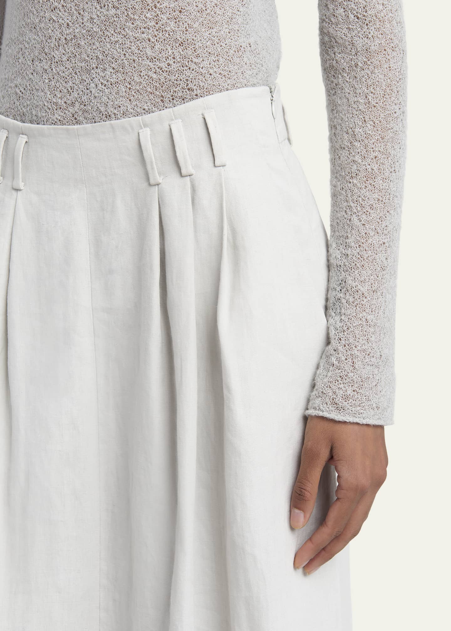 Giorgio Armani Triple Pleated Linen Maxi Skirt Image 5 of 5