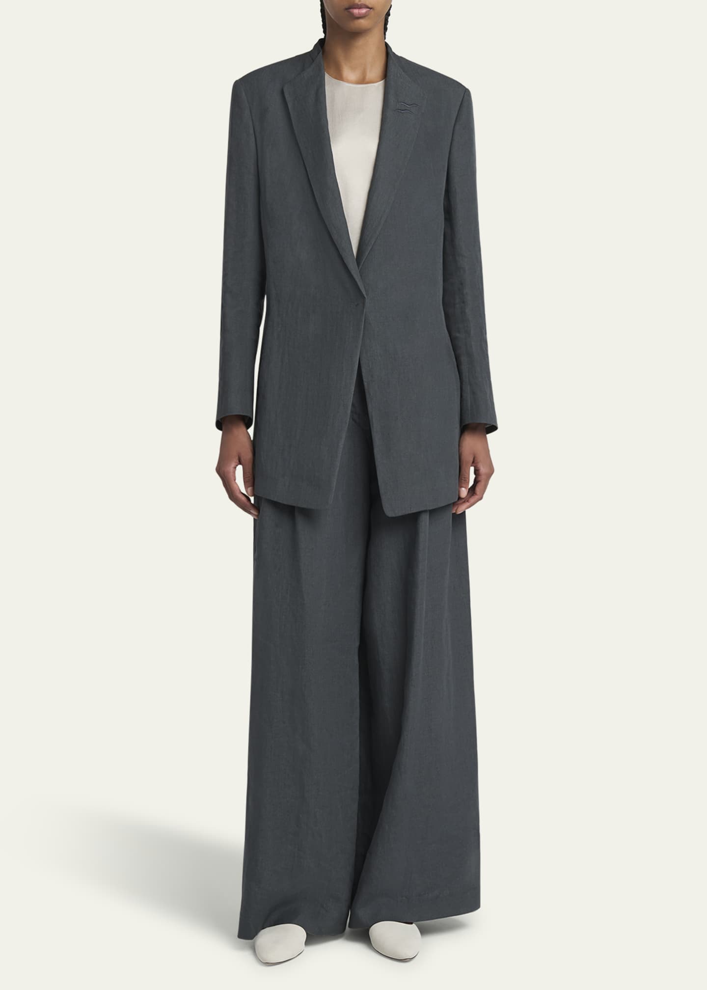 Giorgio Armani Linen Single-Breasted Blazer Image 2 of 5