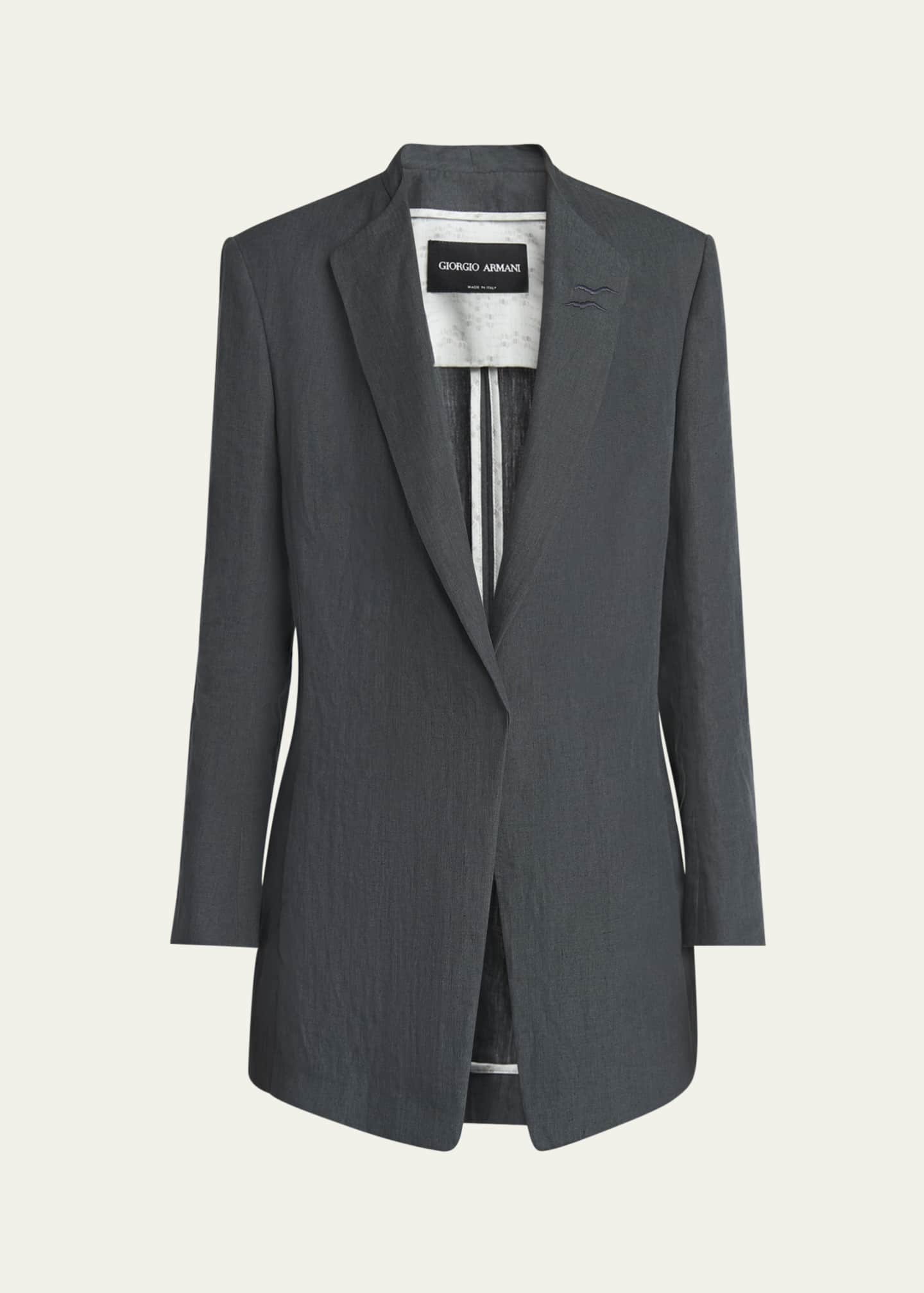 Giorgio Armani Linen Single-Breasted Blazer Image 1 of 5