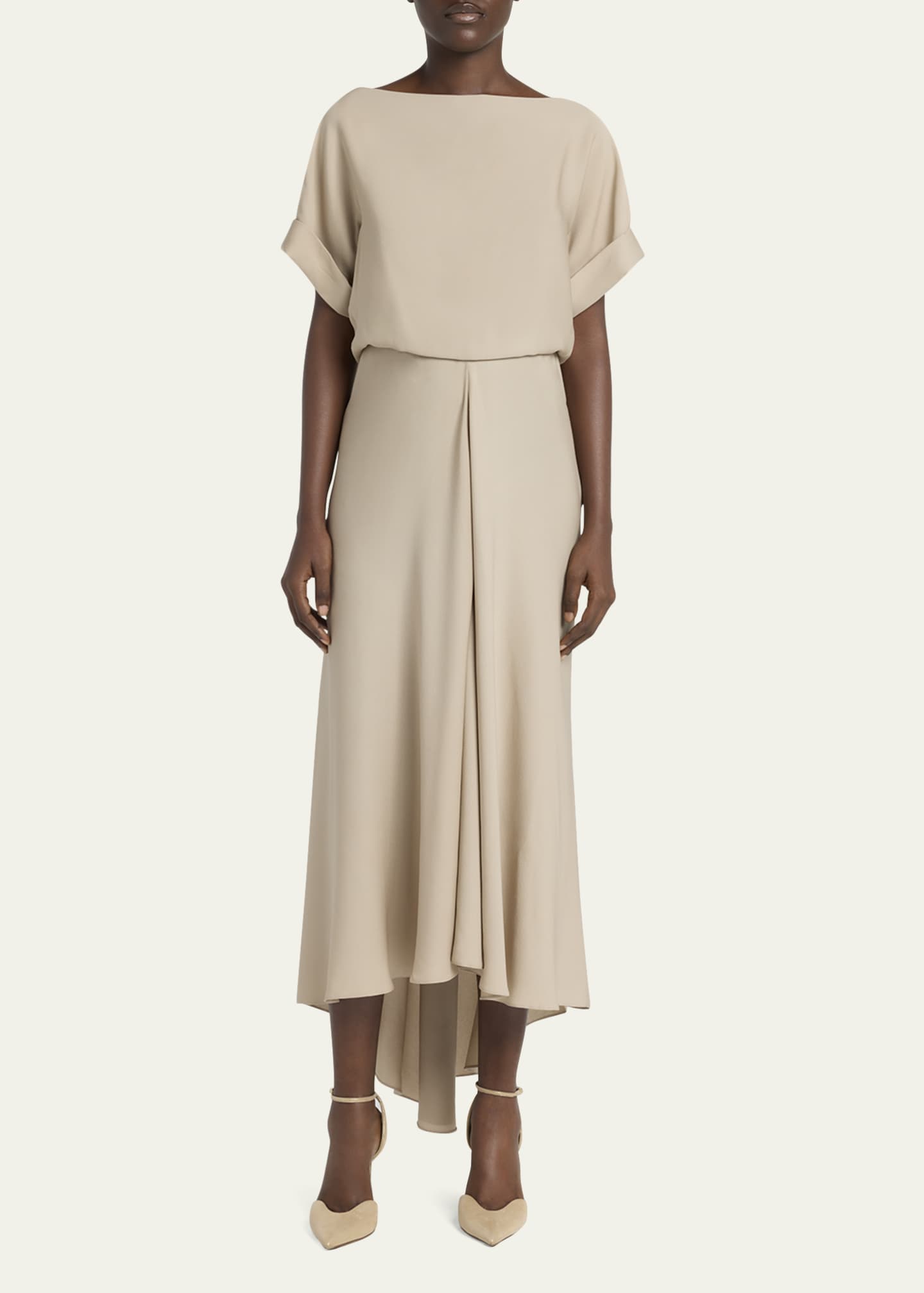 Giorgio Armani Triple Silk Georgette Hi-Low Gown Image 2 of 5