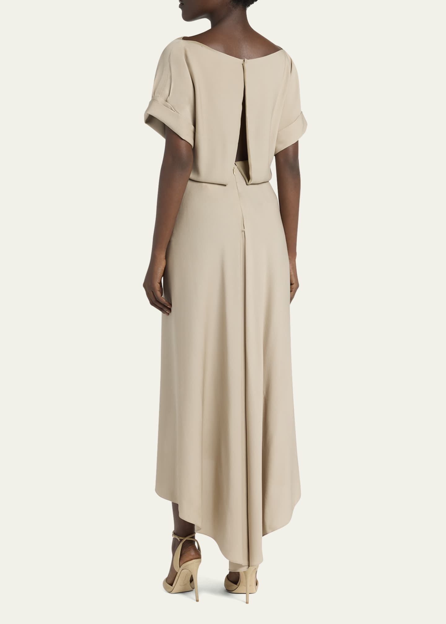Giorgio Armani Triple Silk Georgette Hi-Low Gown Image 3 of 5
