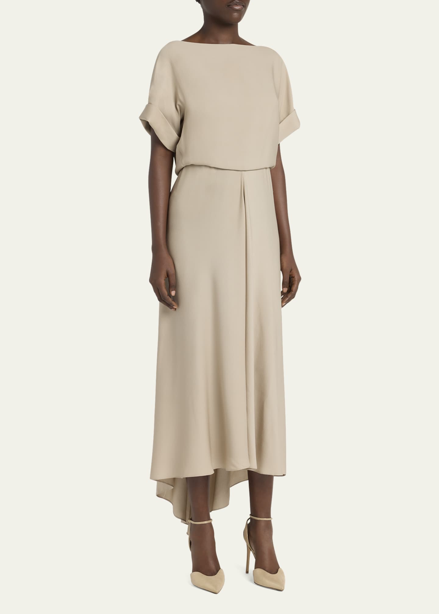 Giorgio Armani Triple Silk Georgette Hi-Low Gown Image 4 of 5