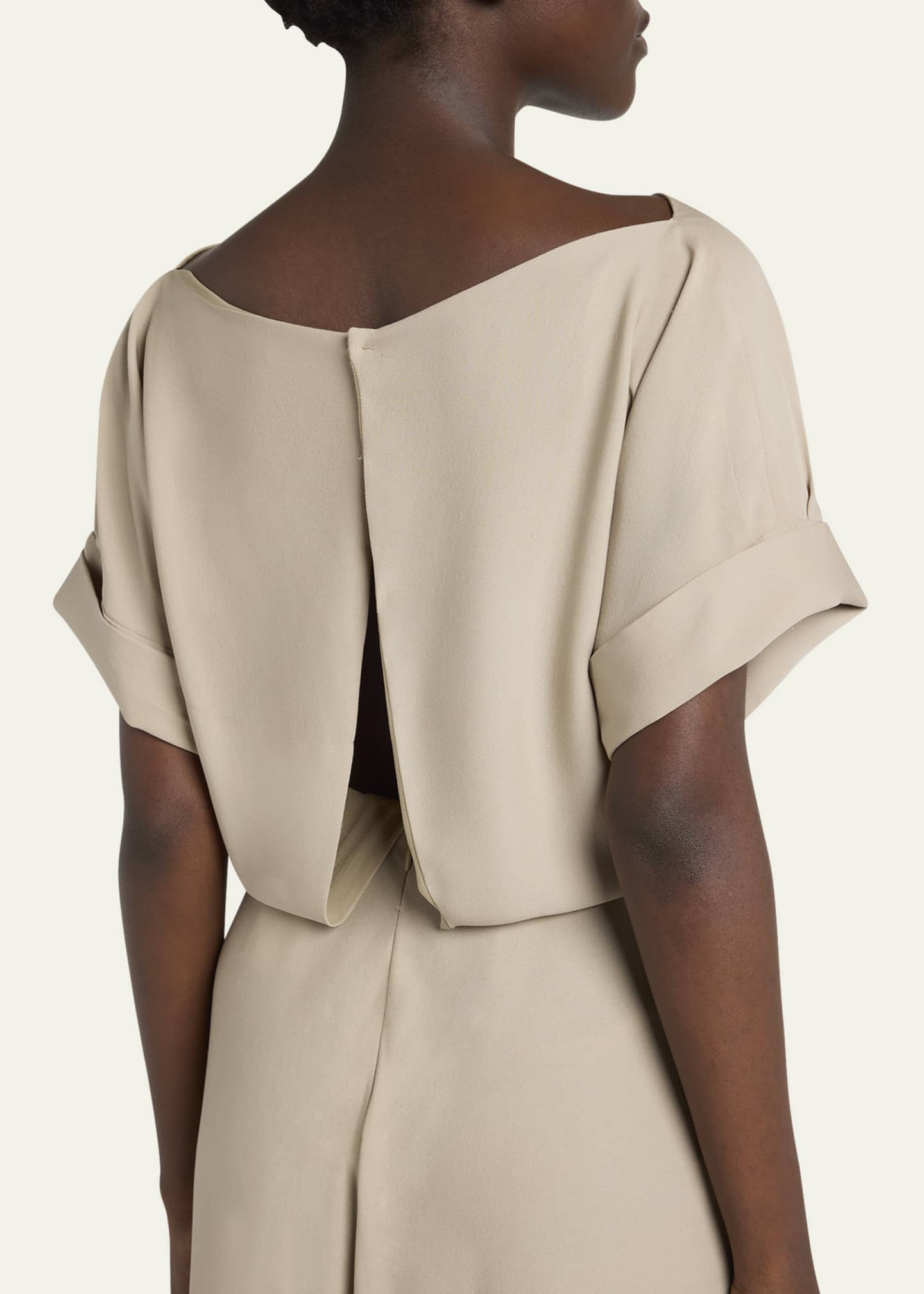 Giorgio Armani Triple Silk Georgette Hi-Low Gown Image 5 of 5