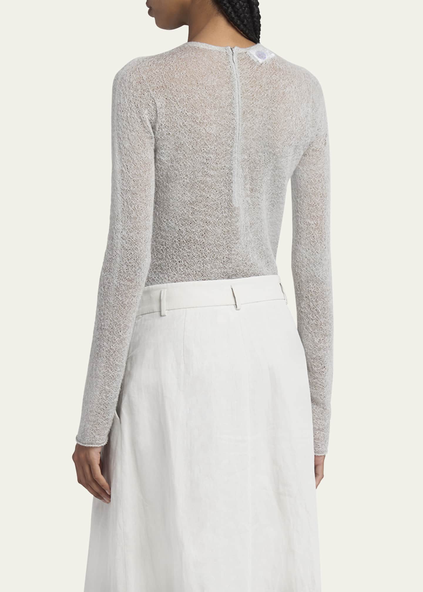 Giorgio Armani Textured Cashmere-Blend Knit Top Image 3 of 5
