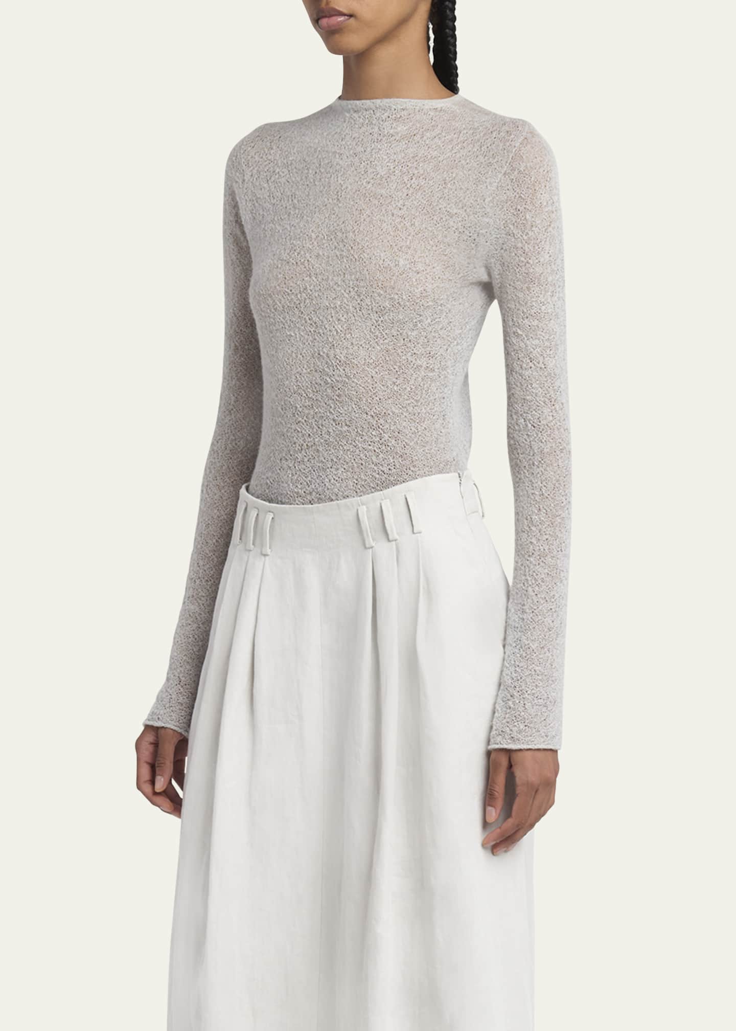 Giorgio Armani Textured Cashmere-Blend Knit Top Image 4 of 5