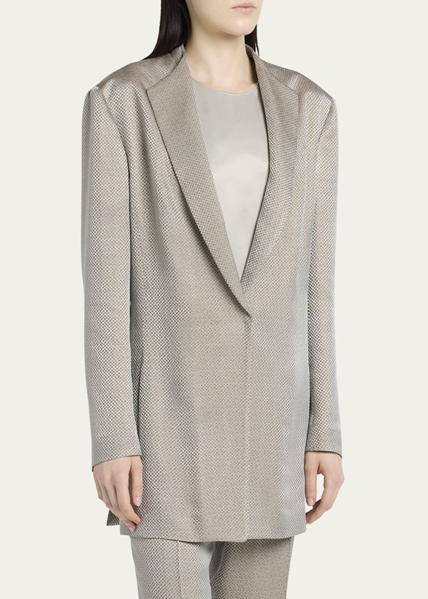 Giorgio Armani Micro Jacquard Single-Breasted Blazer Image 4 of 5