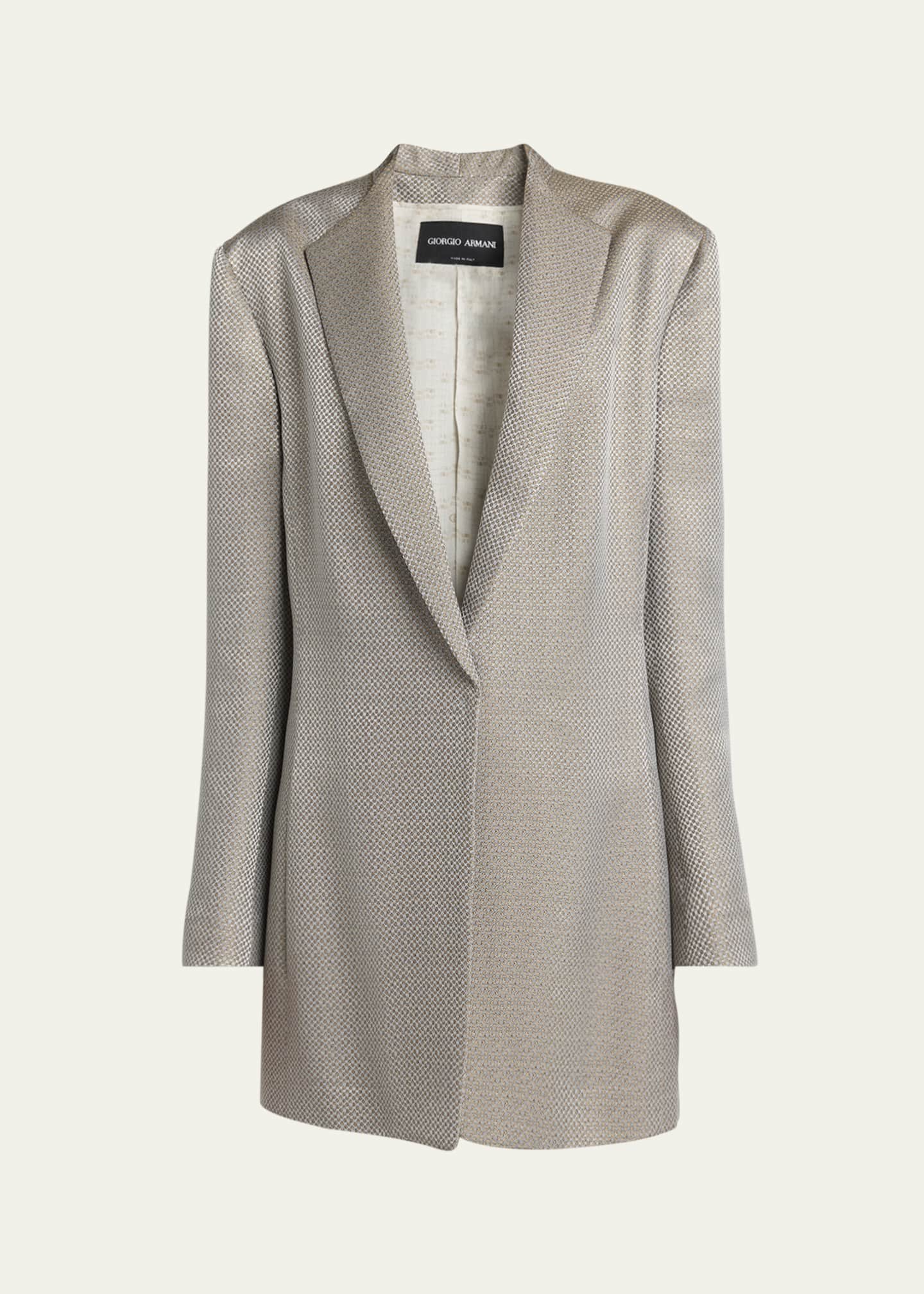 Giorgio Armani Micro Jacquard Single-Breasted Blazer Image 1 of 5