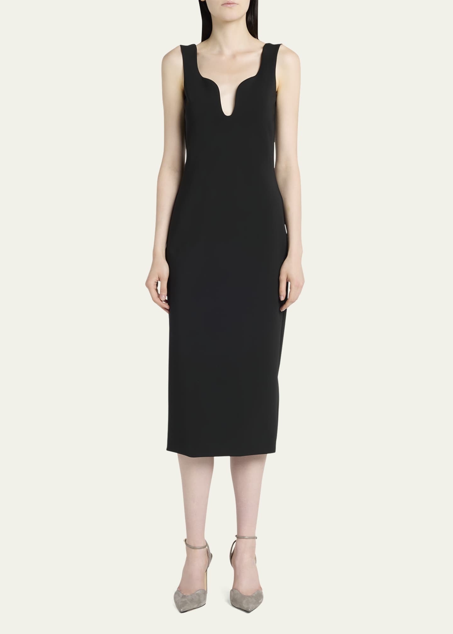 knee length dresses for ladies Baltic Born Womens Weyland Bodycon Midi Dress | Black | Color: Black main image 1