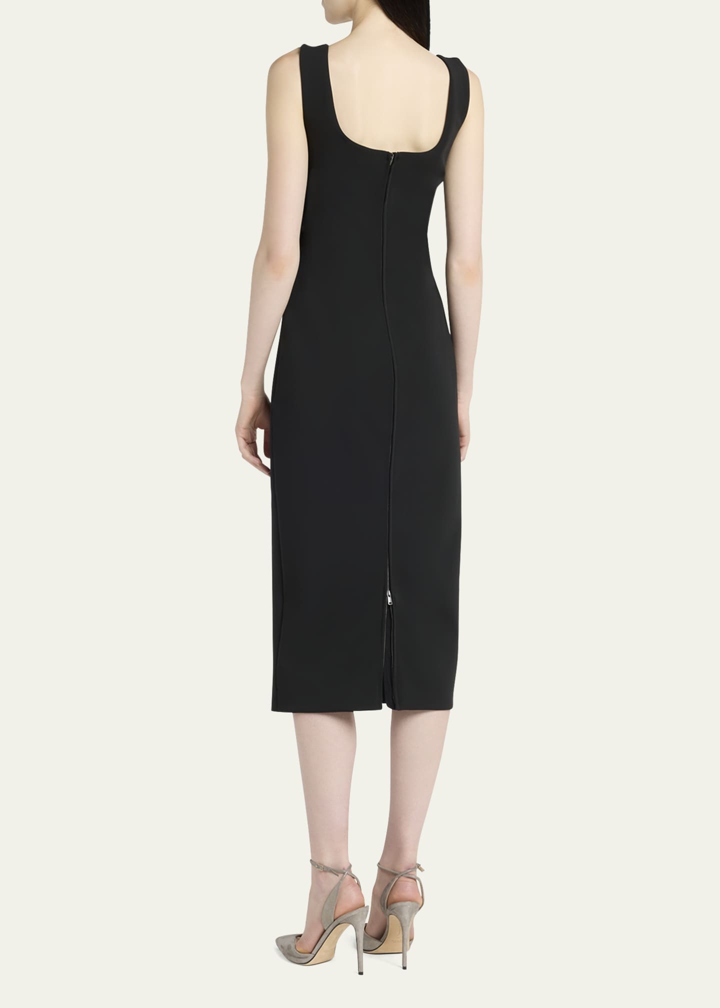 knee length dresses for ladies Hatch Women's The Maternity Body Midi Tank Dress - Black main image 0