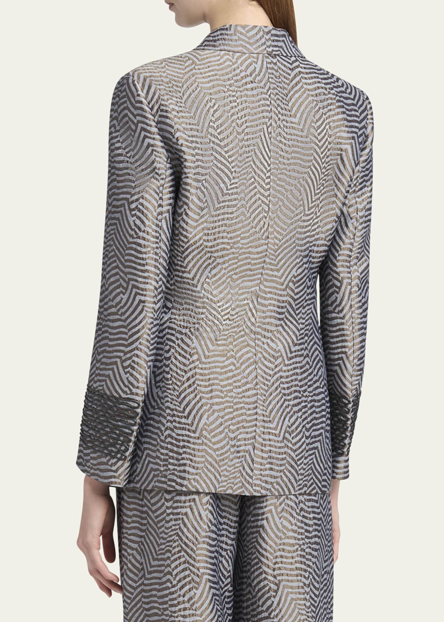 Giorgio Armani Animalier Silk Jacquard Single-Breasted Blazer Jacket Image 3 of 5