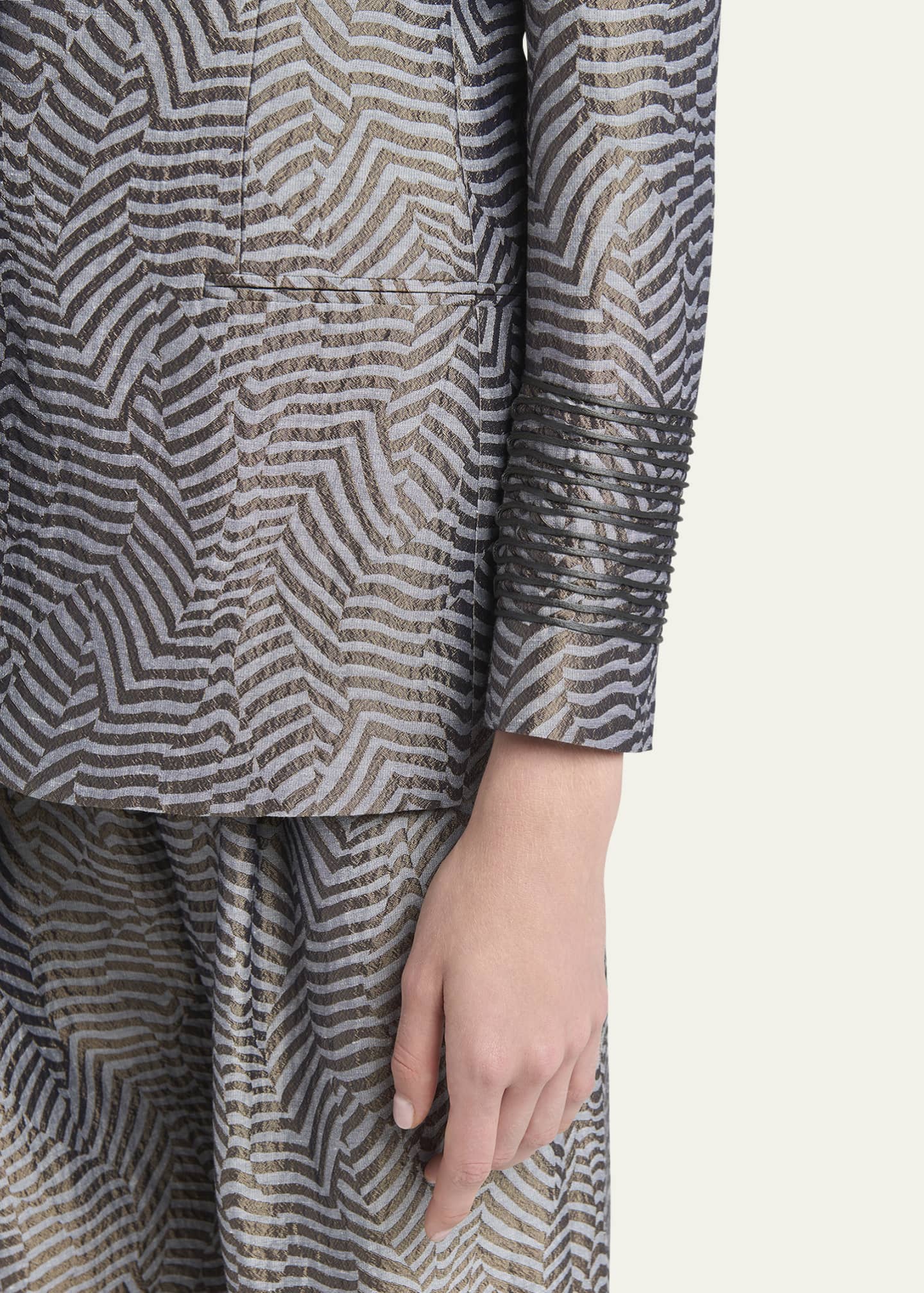 Giorgio Armani Animalier Silk Jacquard Single-Breasted Blazer Jacket Image 5 of 5