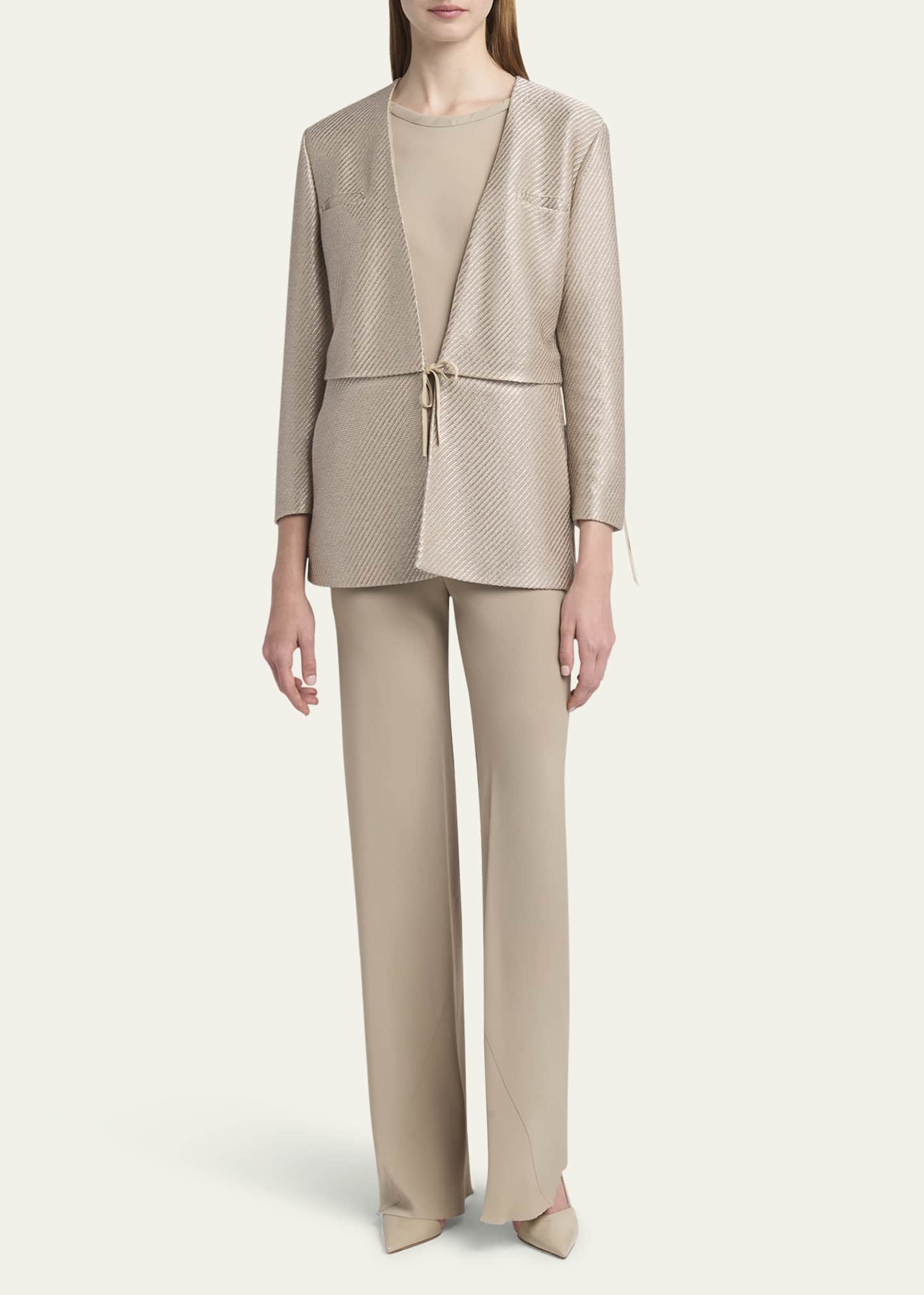 Giorgio Armani Shiny Raffia Jersey Jacquard Tie Jacket - Bergdorf