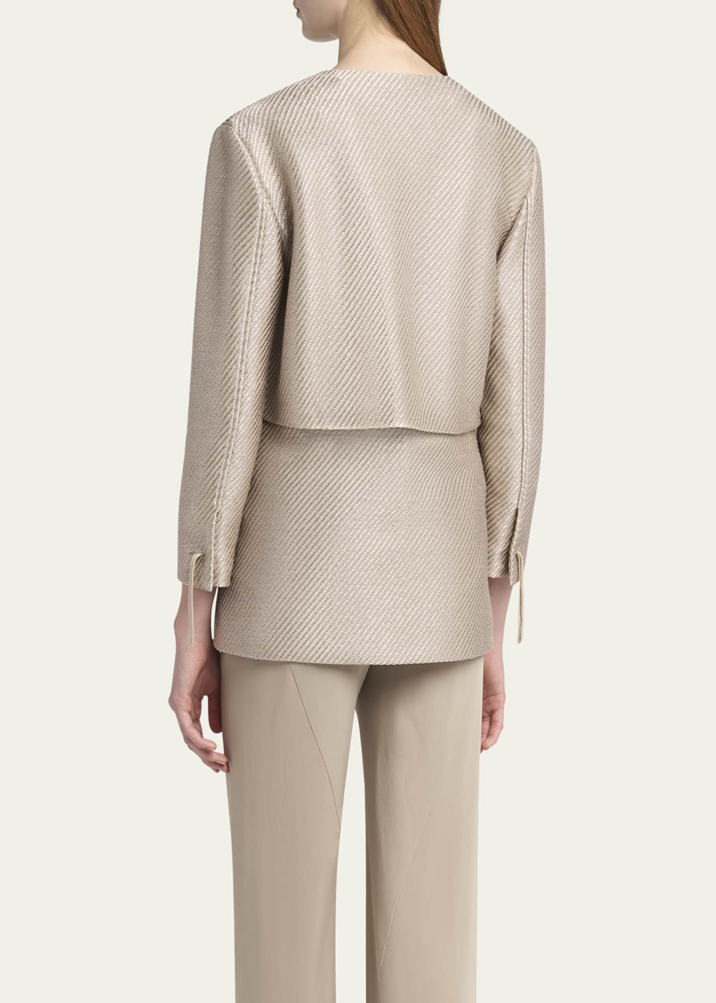 Giorgio Armani Shiny Raffia Jersey Jacquard Tie Jacket - Bergdorf