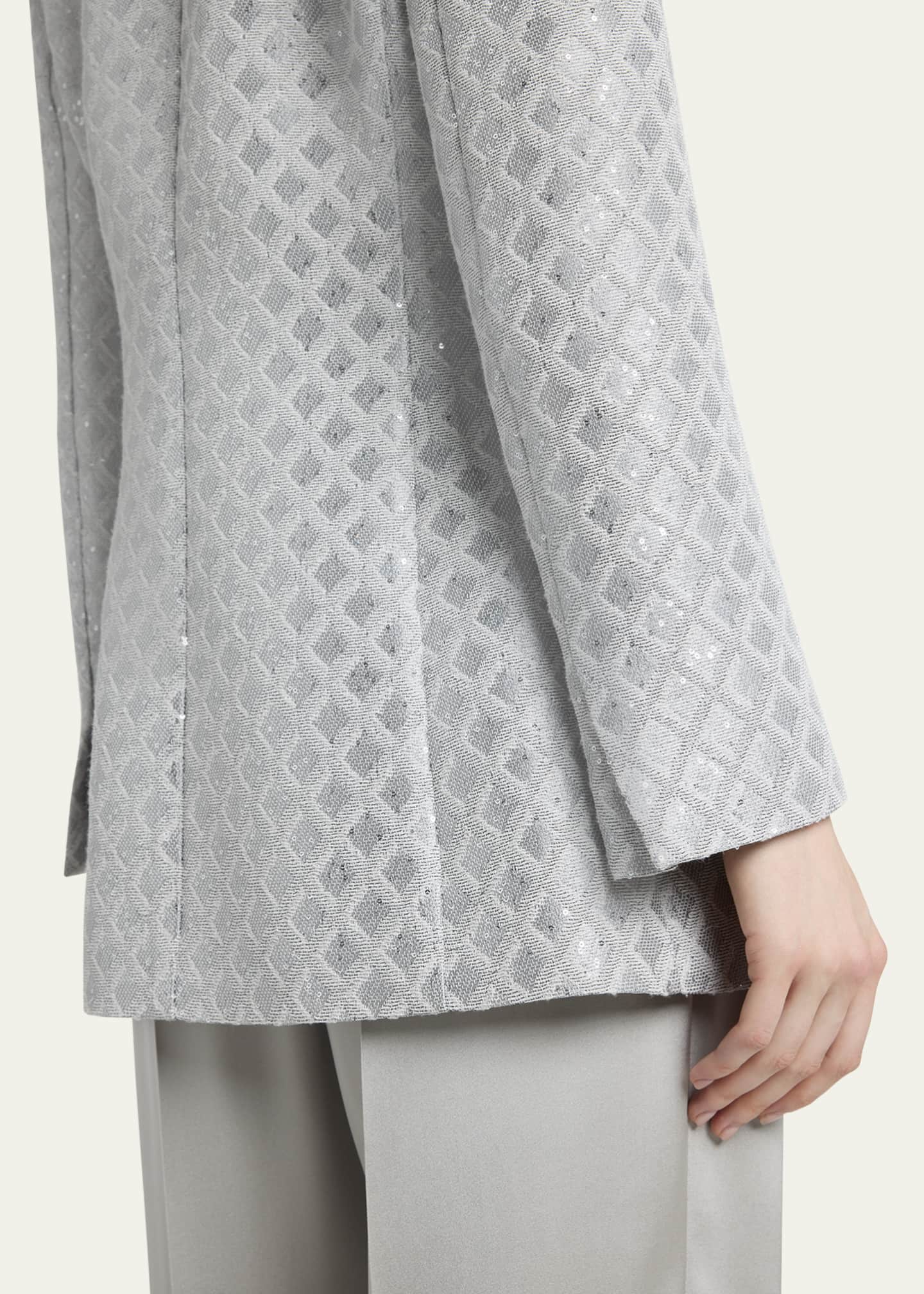 Giorgio Armani Geometric Paillette Jacquard Asymmetric Double-Breasted Jacket Image 5 of 5