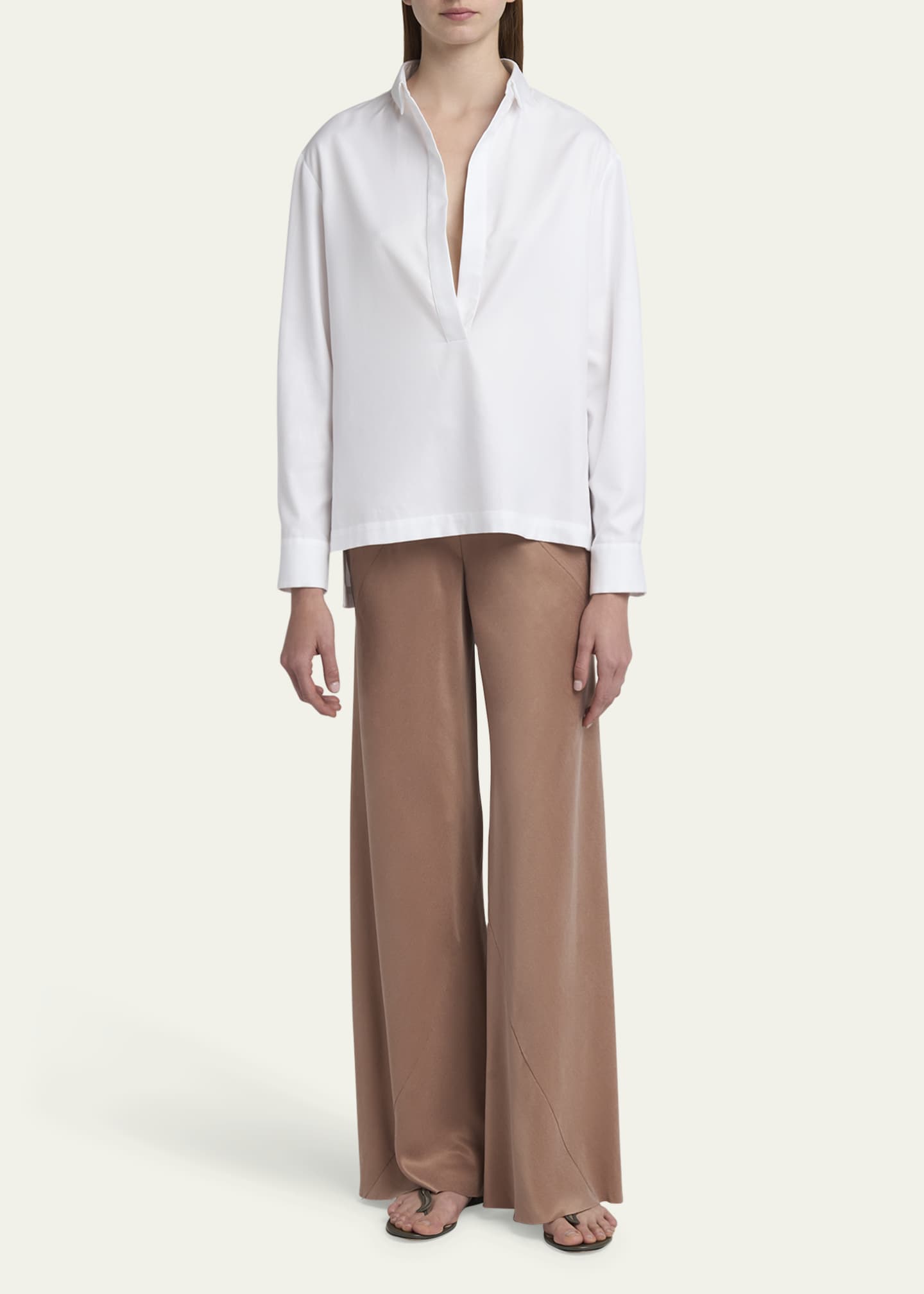 Giorgio Armani Cotton Twill Tunic Blouse Image 2 of 5