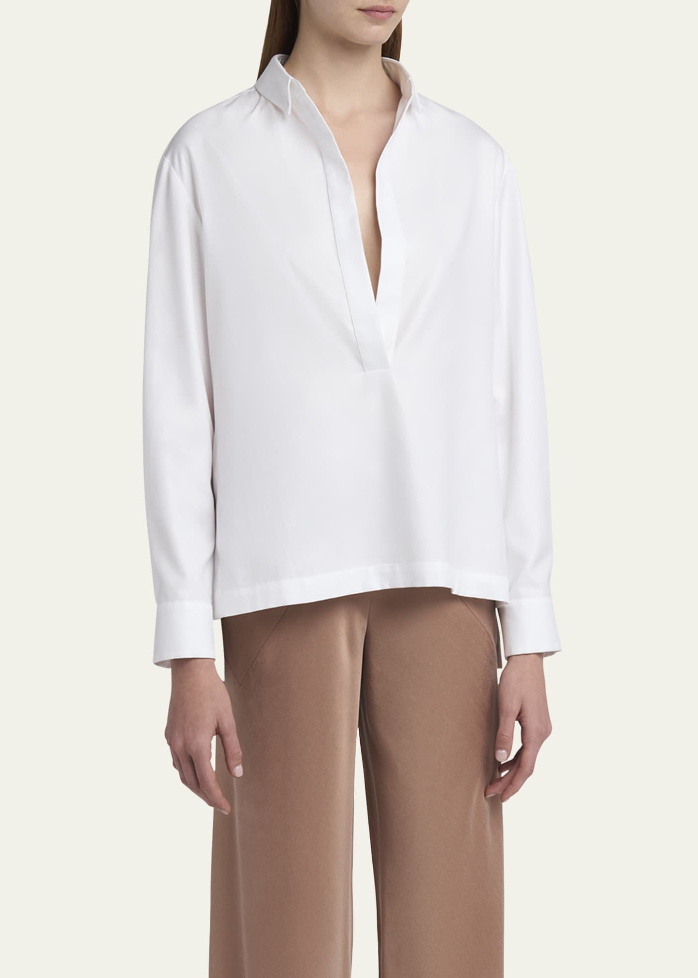 Giorgio Armani Cotton Twill Tunic Blouse Image 4 of 5