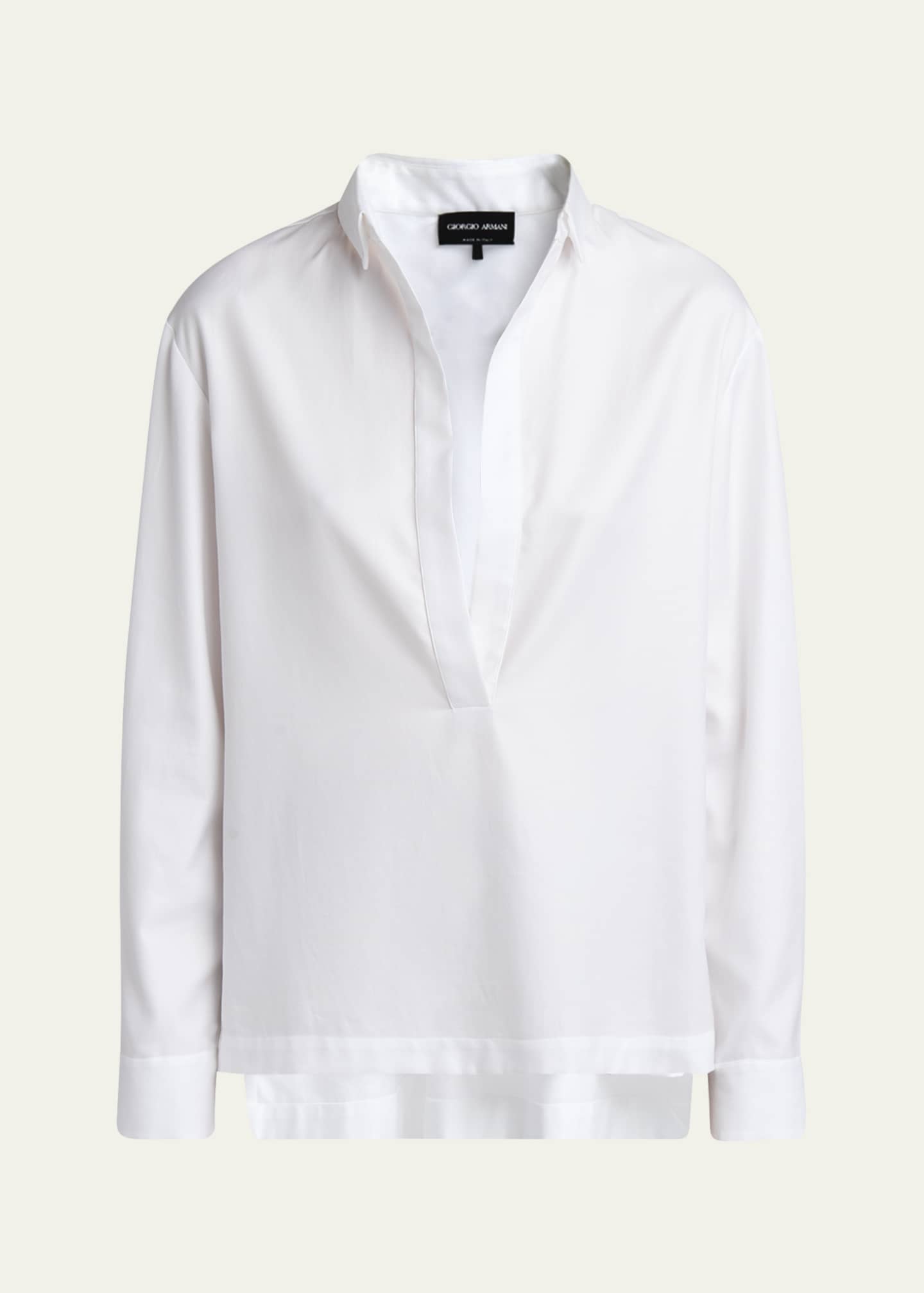 Giorgio Armani Cotton Twill Tunic Blouse Image 1 of 5