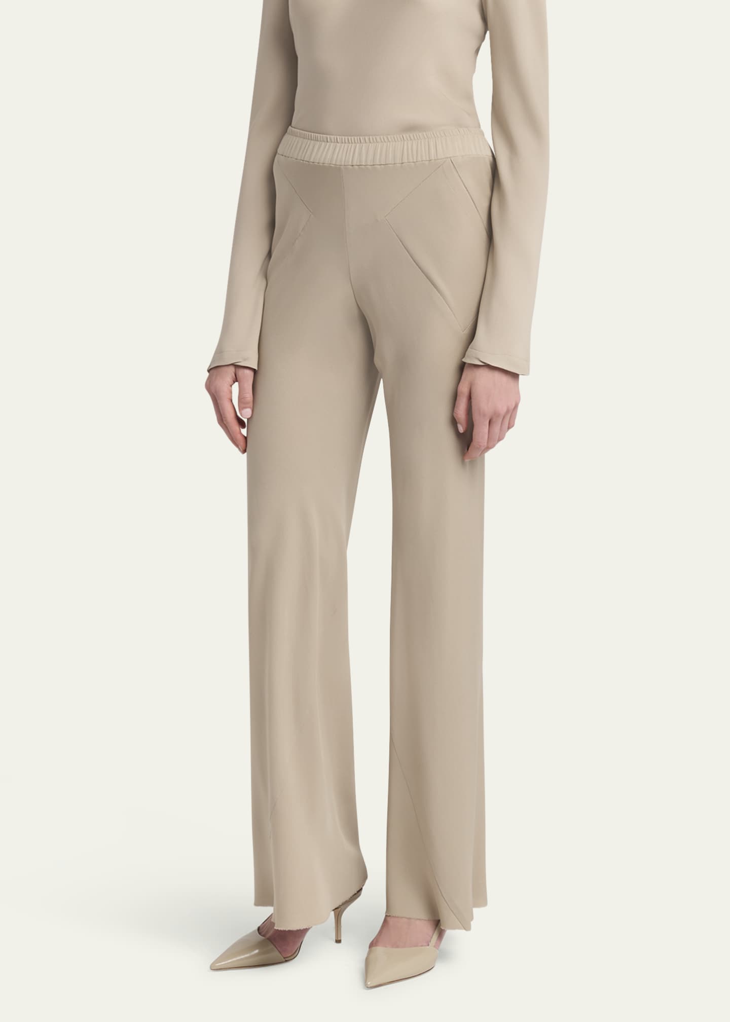 Giorgio Armani Triple Silk Georgette Flat Front Trousers Image 4 of 5