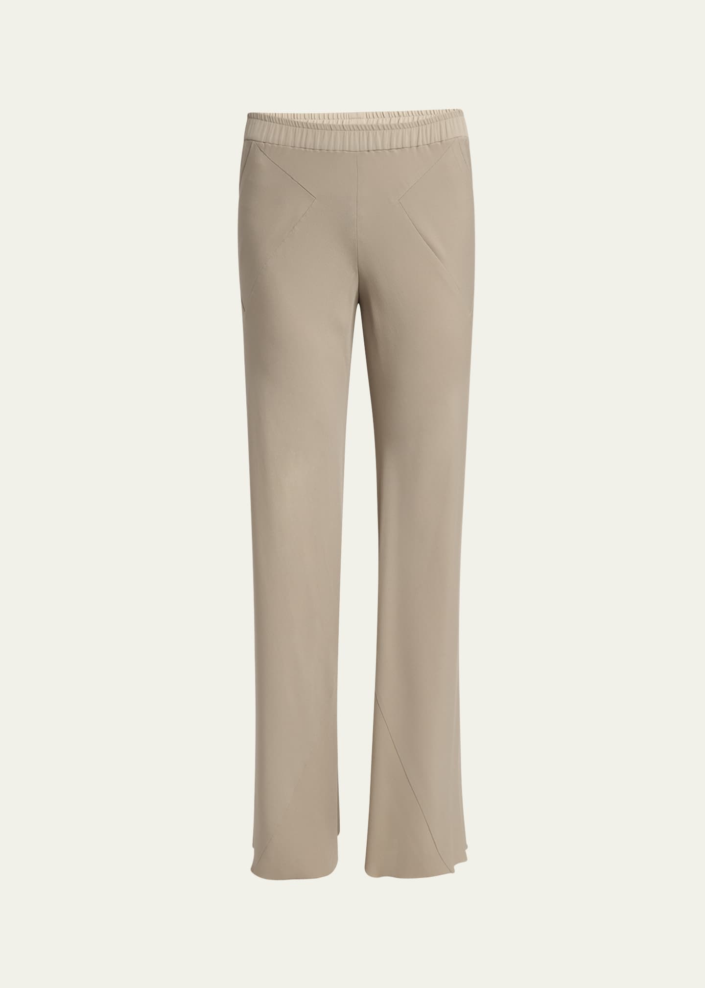 Giorgio Armani Triple Silk Georgette Flat Front Trousers Image 1 of 5
