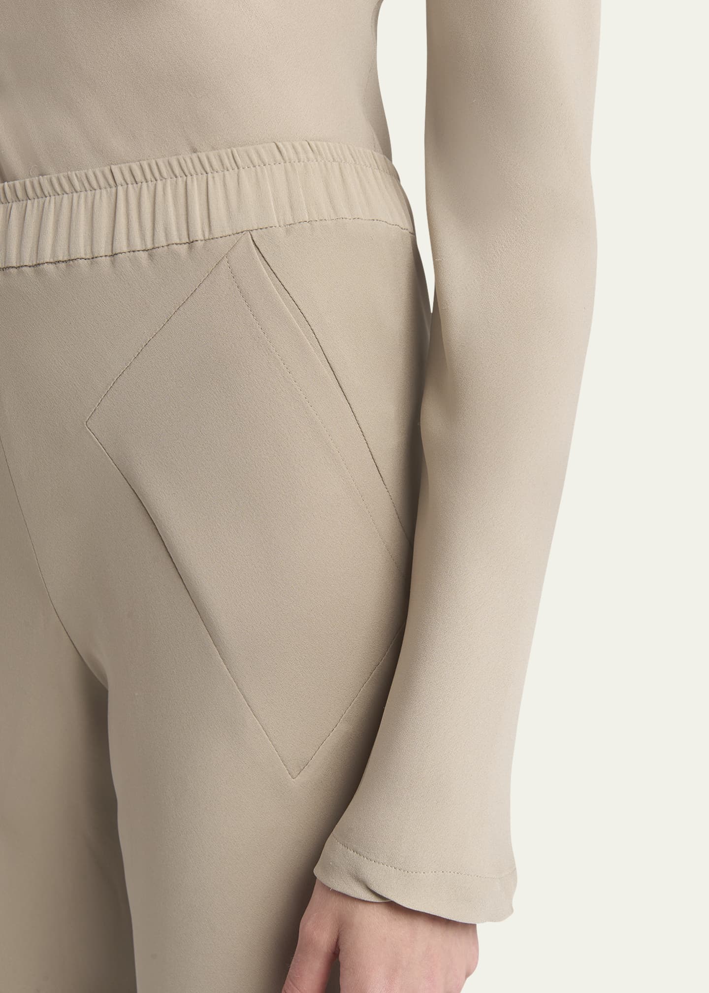 Giorgio Armani Triple Silk Georgette Flat Front Trousers Image 5 of 5