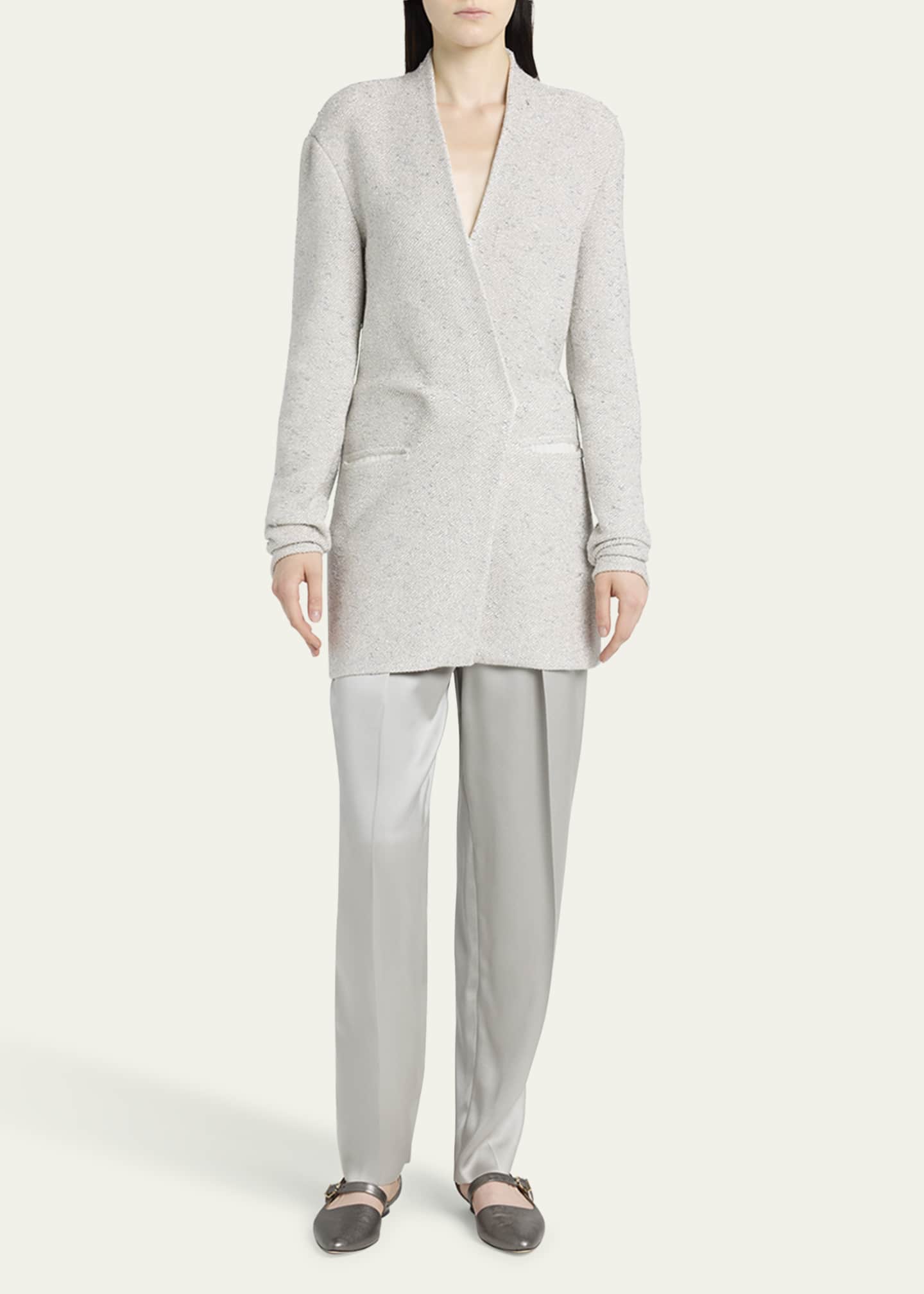 Giorgio Armani Metallic V-Neck Wool Jacket Image 2 of 5