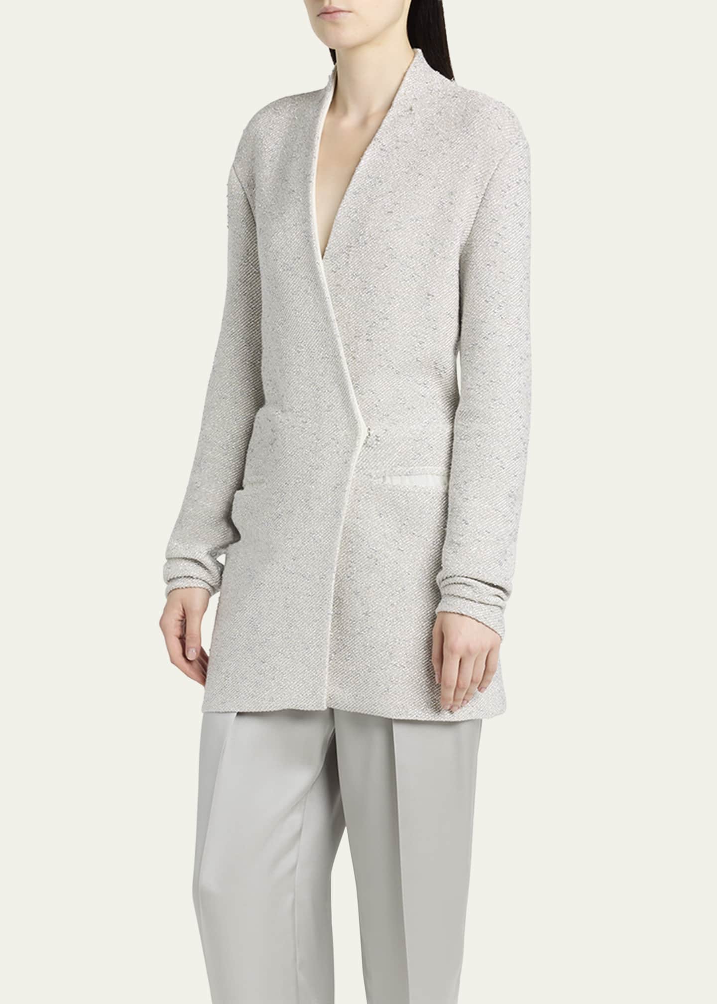 Giorgio Armani Metallic V-Neck Wool Jacket Image 4 of 5