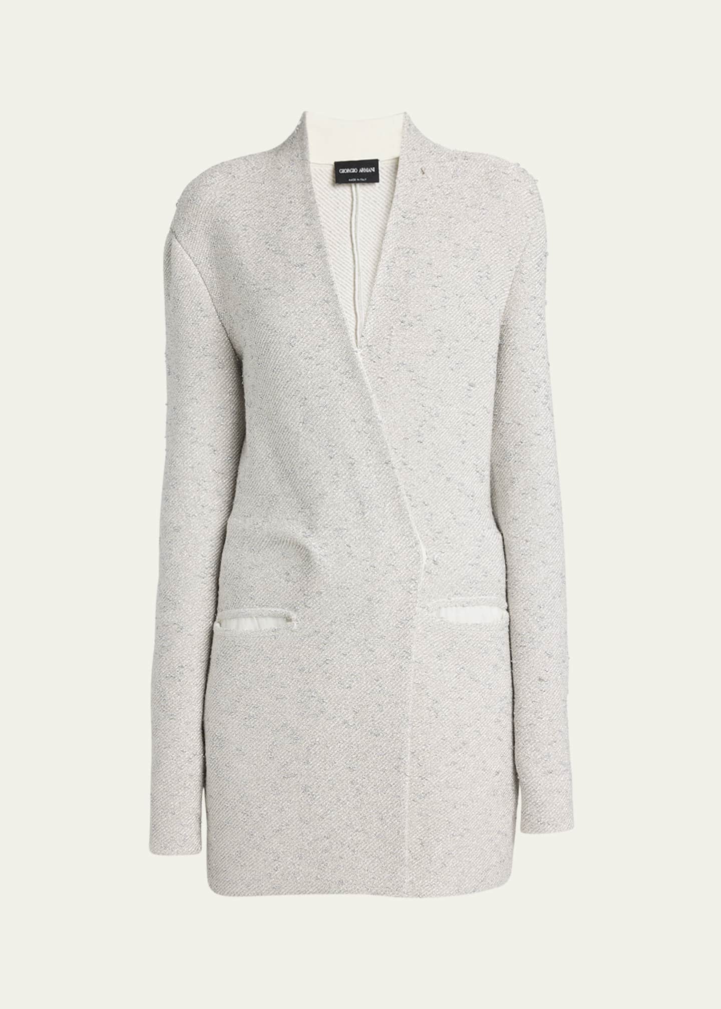 Giorgio Armani Metallic V-Neck Wool Jacket Image 1 of 5