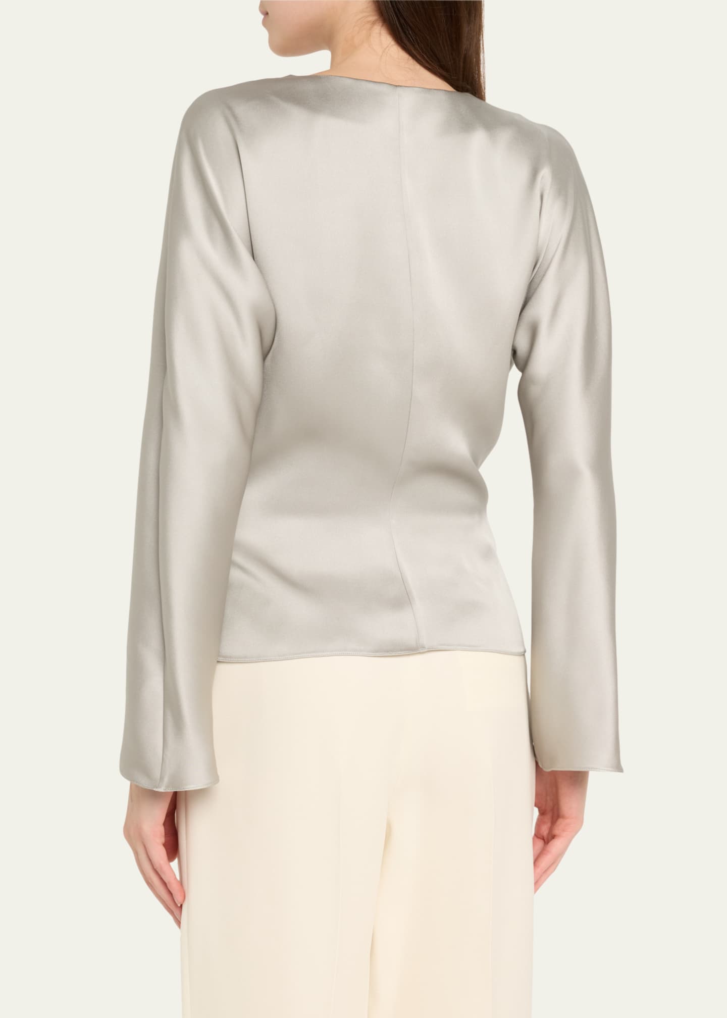 Giorgio Armani Draped Double Silk Wrap Shirt Image 3 of 5