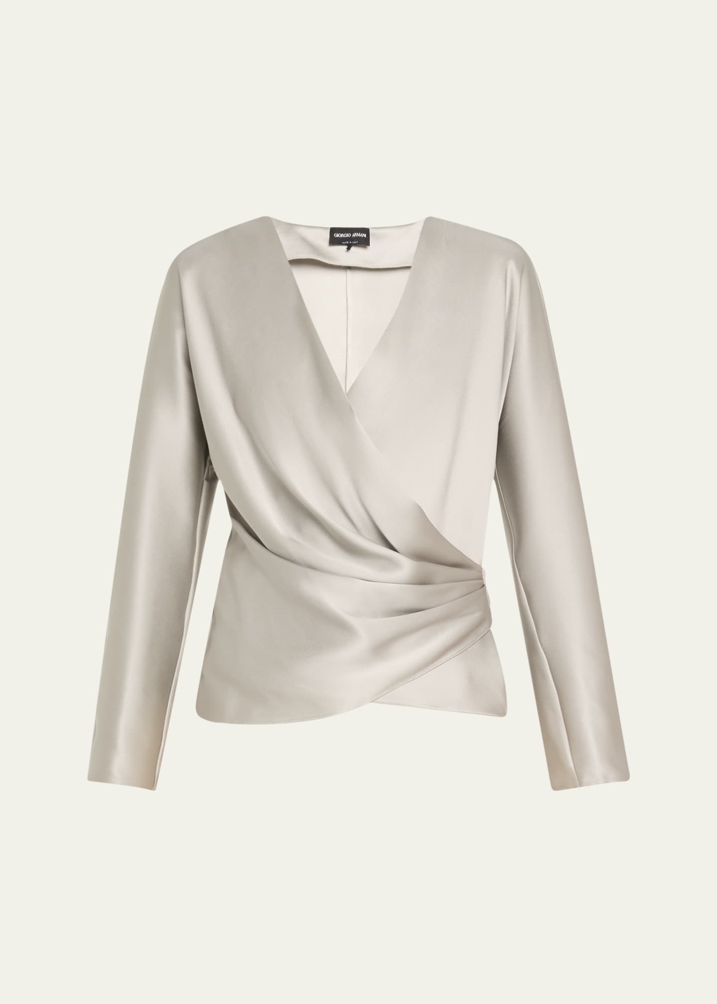 Giorgio Armani Draped Double Silk Wrap Shirt Image 1 of 5
