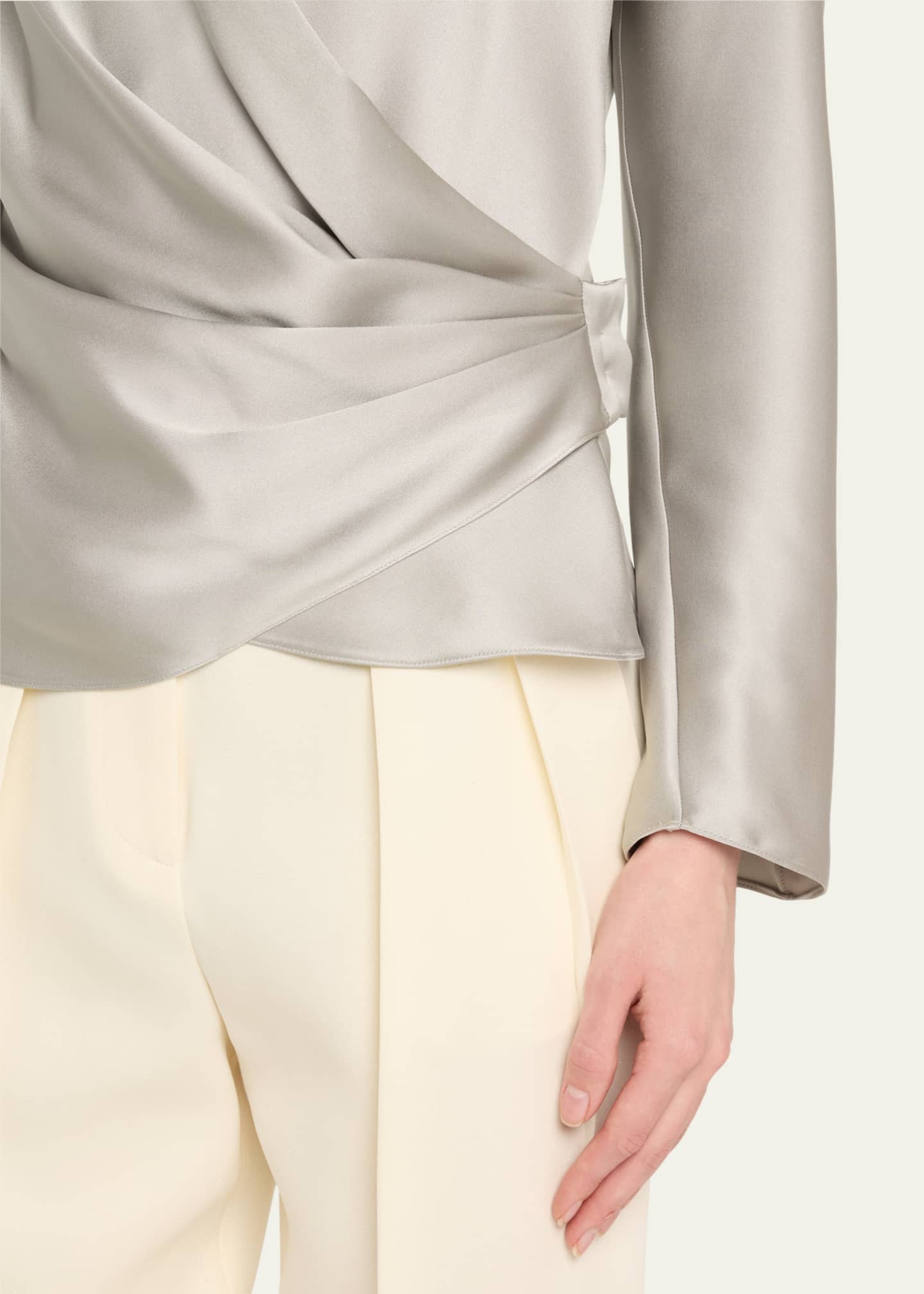Giorgio Armani Draped Double Silk Wrap Shirt Image 5 of 5
