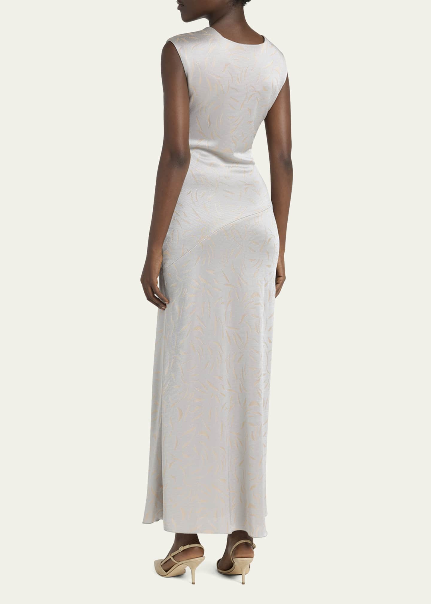 Giorgio Armani Printed Shiny Viscose Jacquard Maxi Dress Image 3 of 5