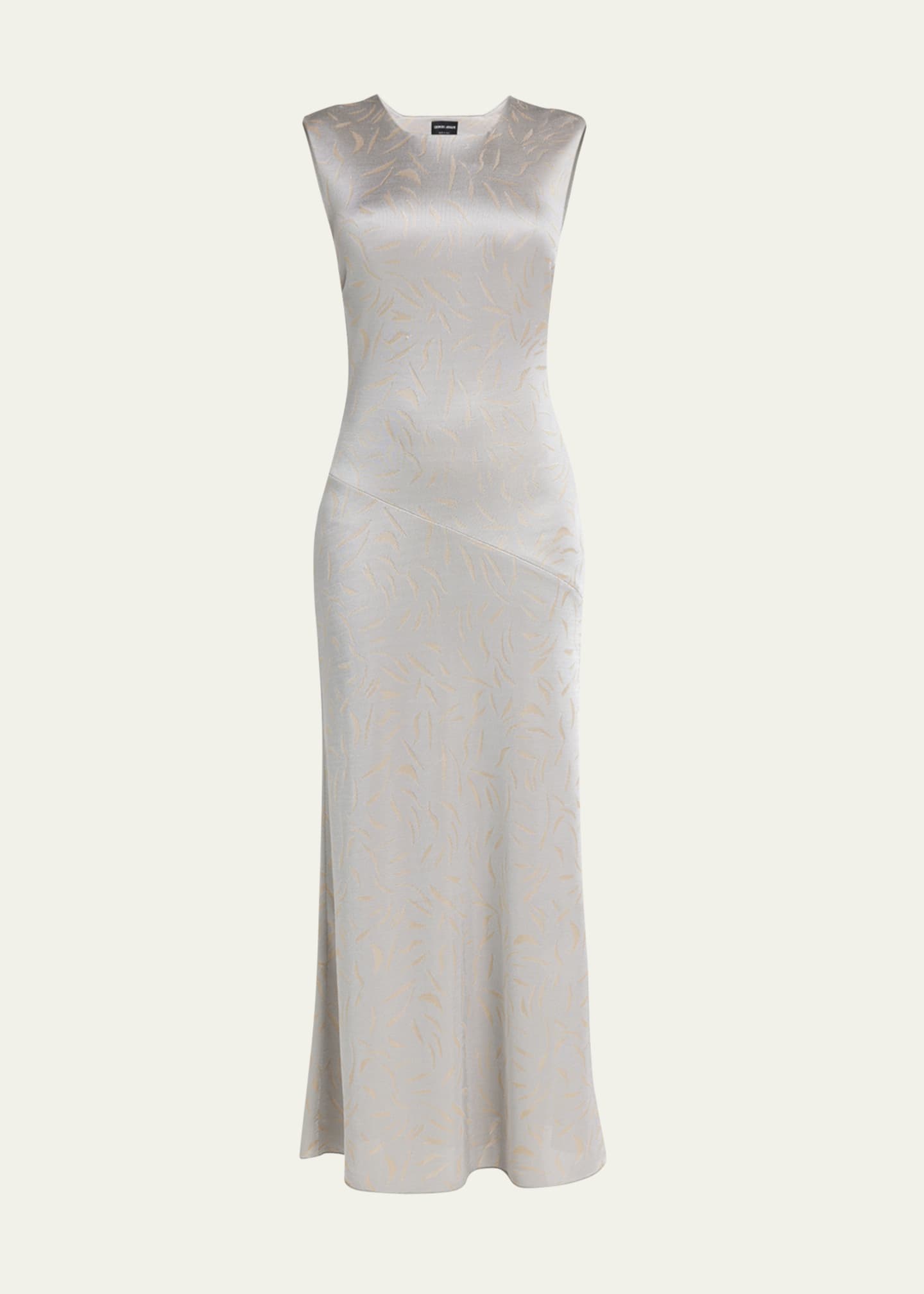 Giorgio Armani Printed Shiny Viscose Jacquard Maxi Dress Image 1 of 5