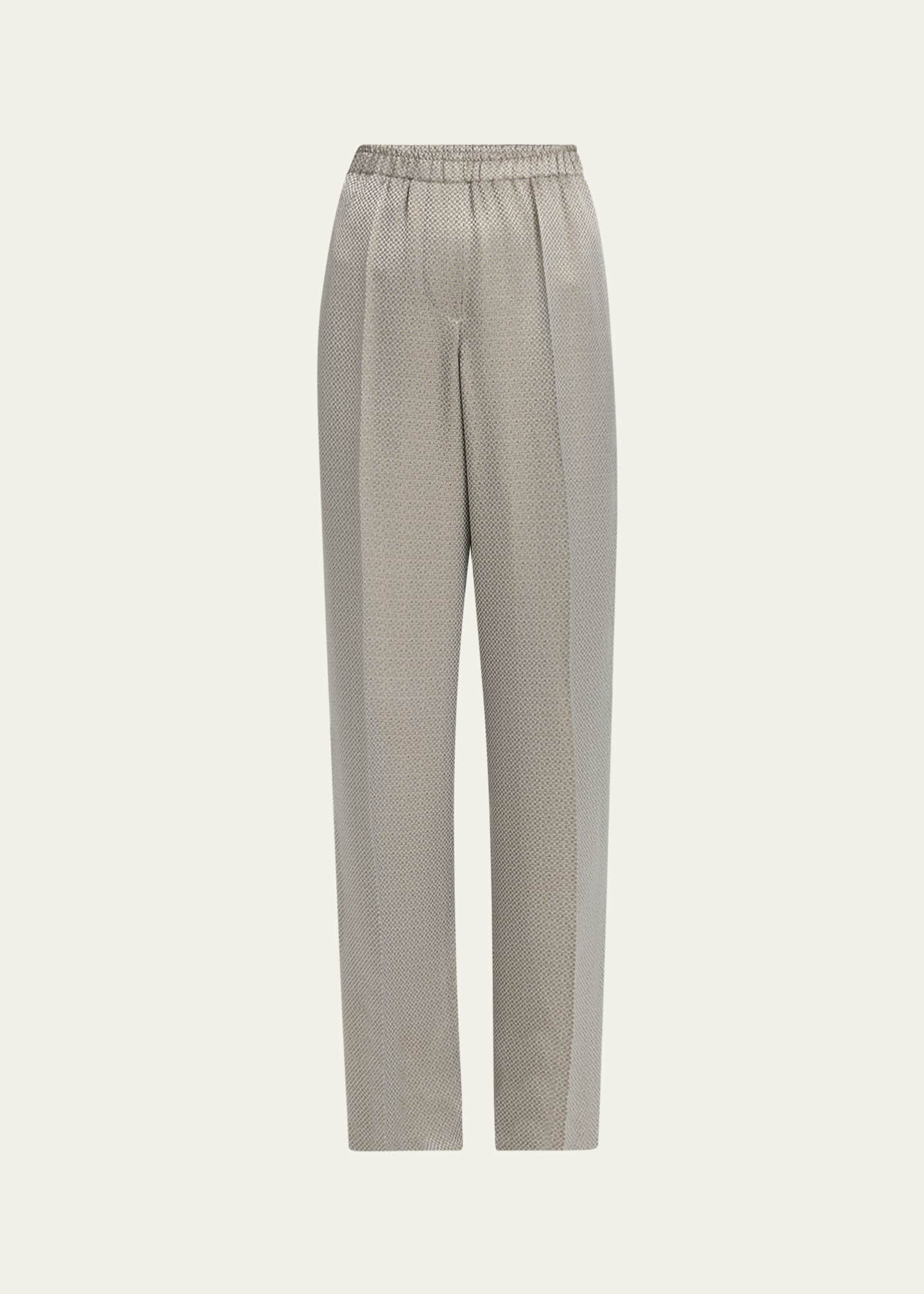 Giorgio Armani Micro Jacquard Straight-Leg Pull-On Trousers Image 1 of 5