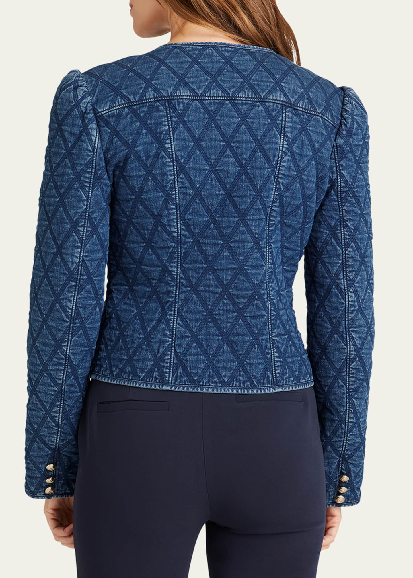 Cinq a Sept Gretchen Quilted Denim Jacket Image 2 of 3