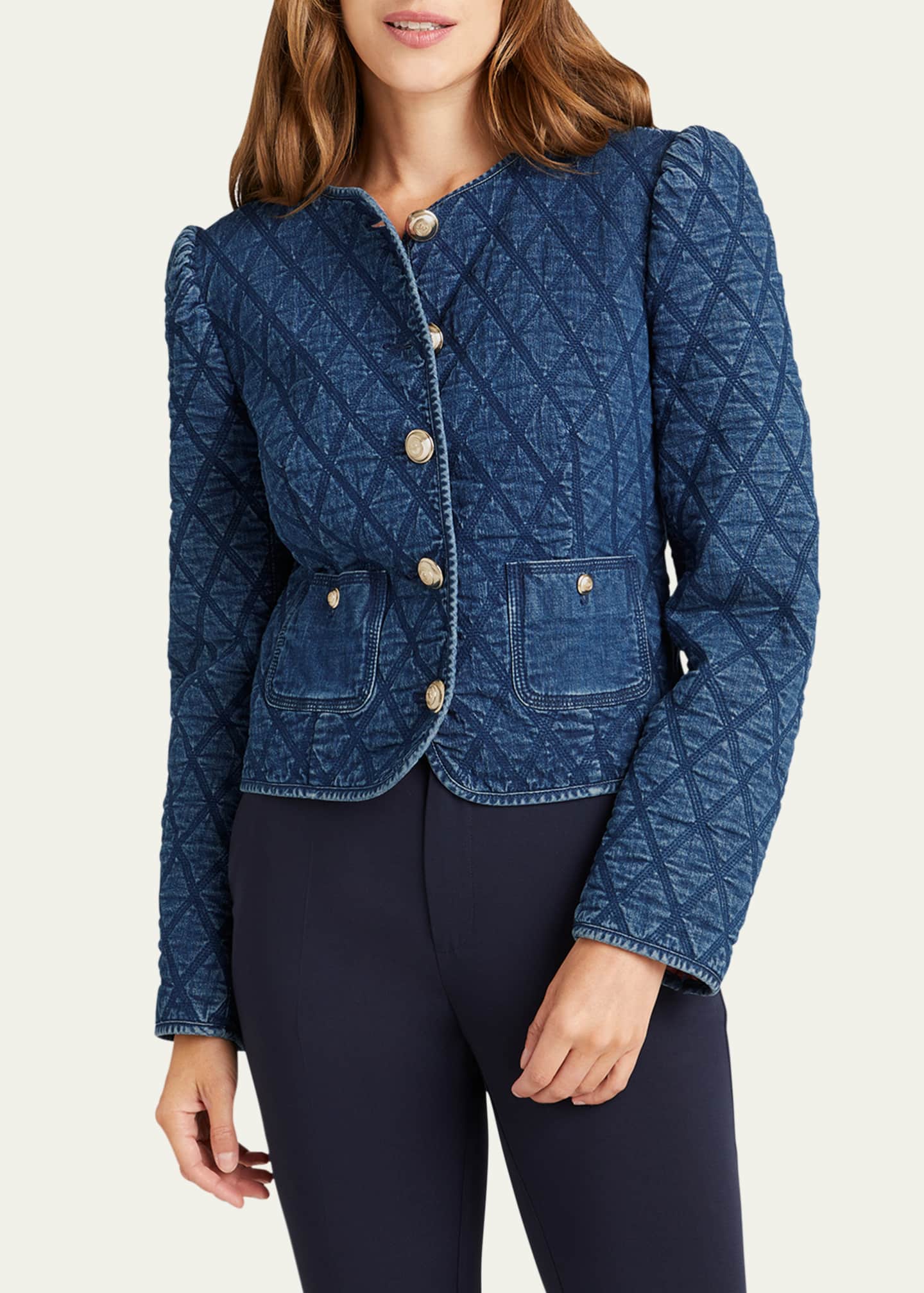 Cinq a Sept Gretchen Quilted Denim Jacket Image 3 of 3