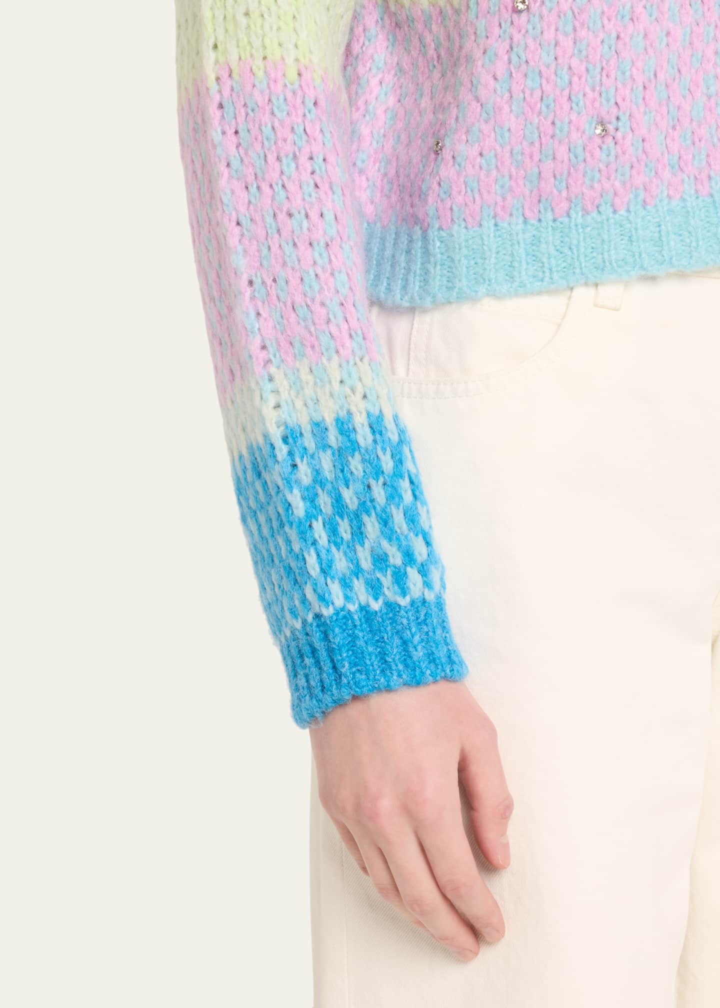 Cinq a Sept Caspar Embellished Color Block Sweater Image 5 of 5