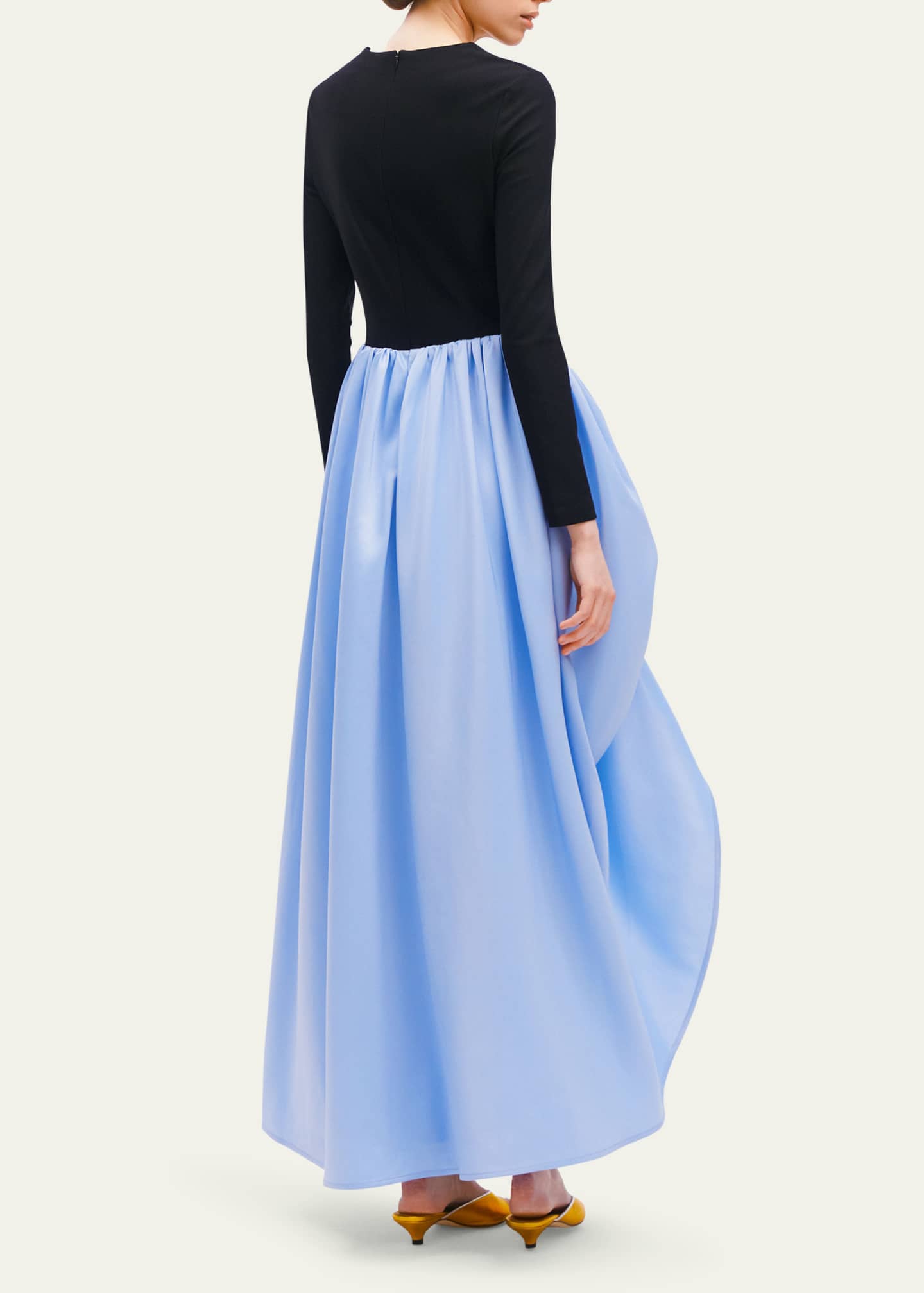 Aurora High-Low Basque Rosette Maxi Dress - Thumbnail 3