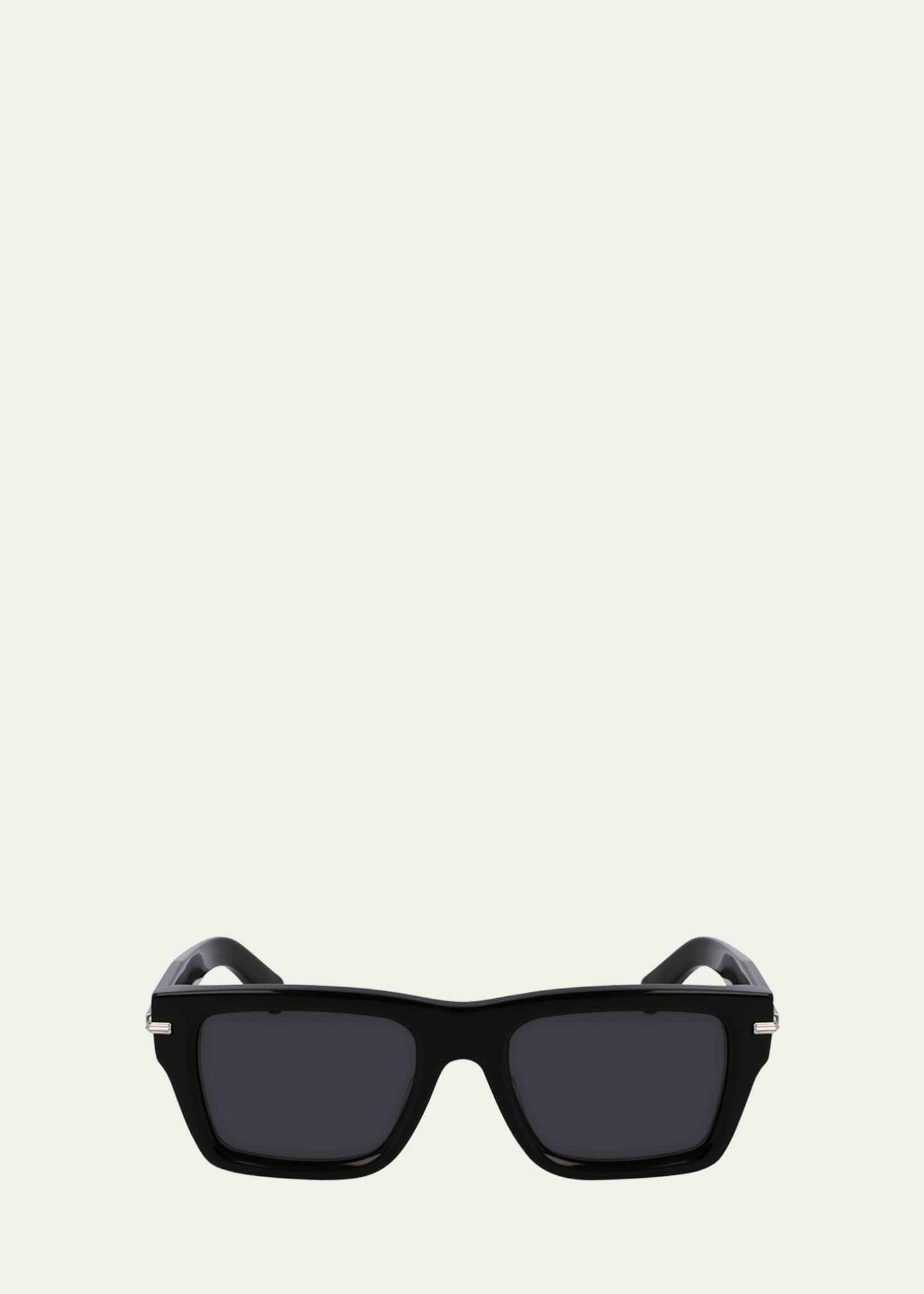 Ferragamo Men's Prisma Modified Acetate Rectangle Sunglasses Image 1 of 5