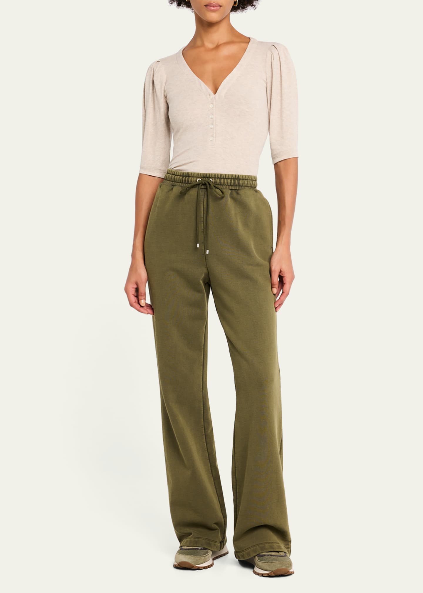 FRAME Drawstring Flare Sweatpants Image 2 of 5