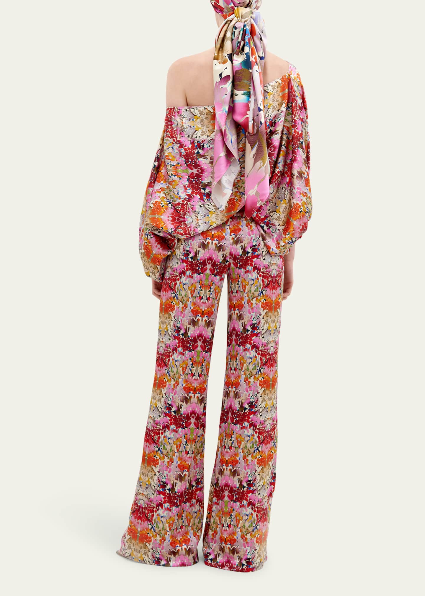 Silvia Tcherassi Andie Abstract Wide Leg Silk Pants Image 2 of 3