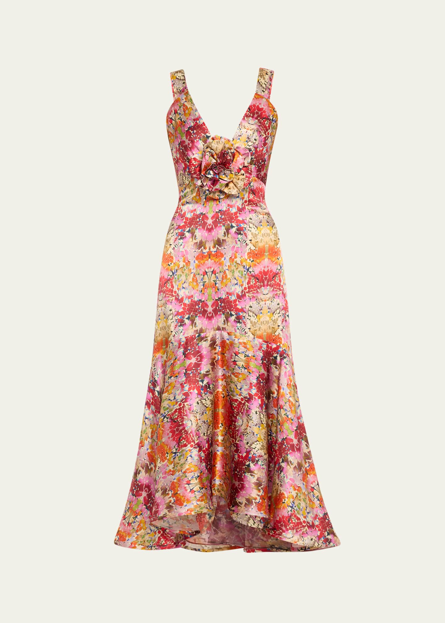 Silvia Tcherassi Saskya Printed High-Low Midi Dress Image 1 of 5